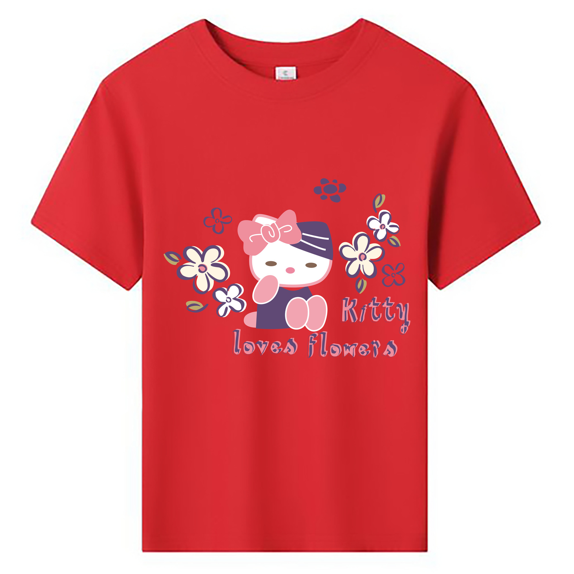 （画像用） Hello Kitty ハローキティ 綿100％キッズTシャツ（フロントプリント）