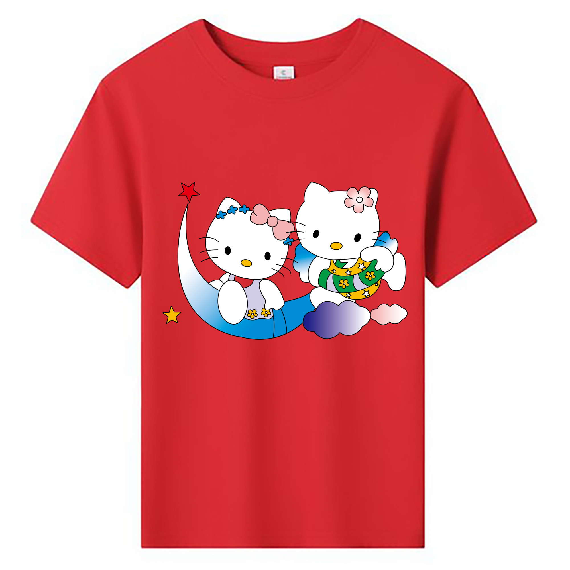 （画像用） Hello Kitty ハローキティ 綿100％キッズTシャツ（フロントプリント）