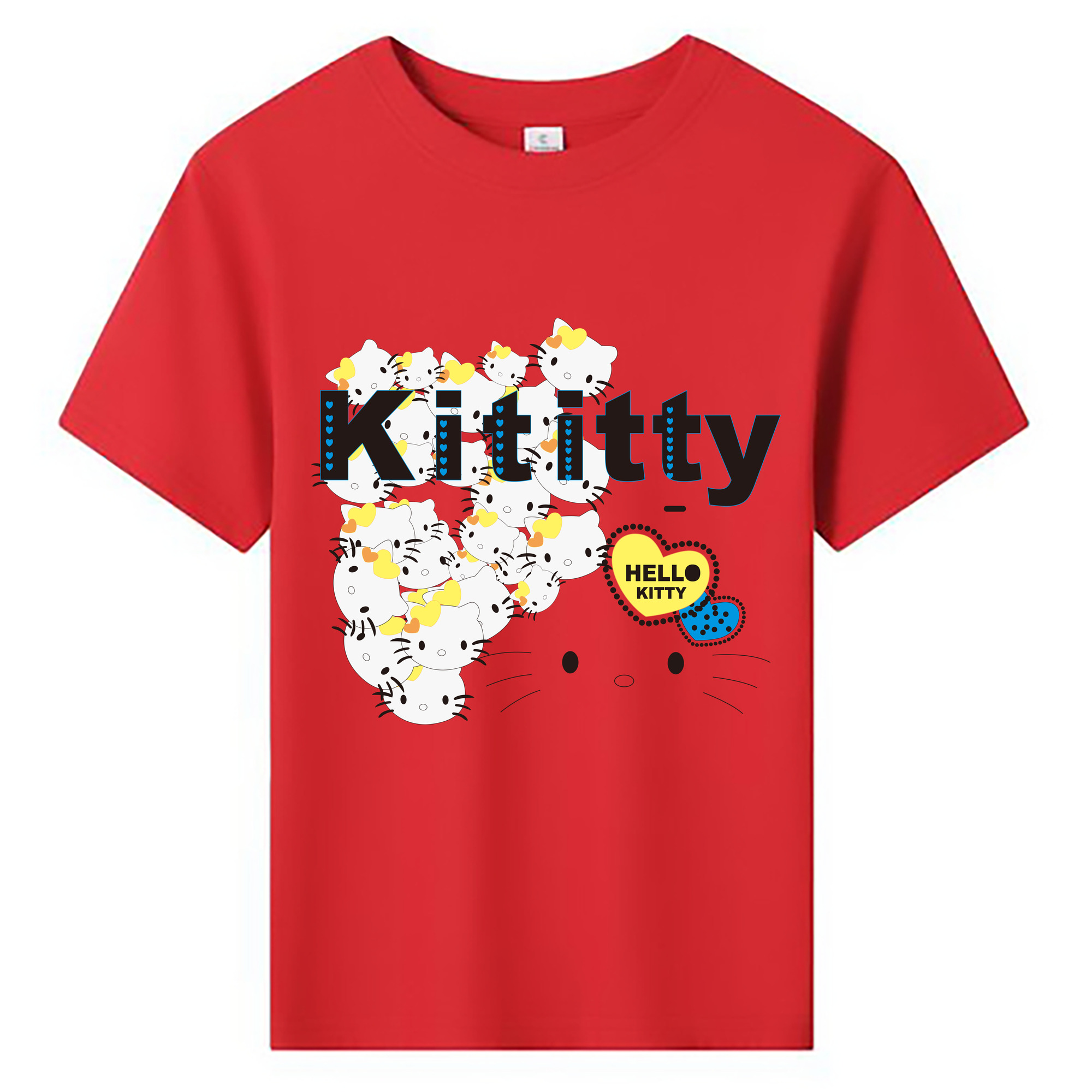 （画像用） Hello Kitty ハローキティ 綿100％キッズTシャツ（フロントプリント）