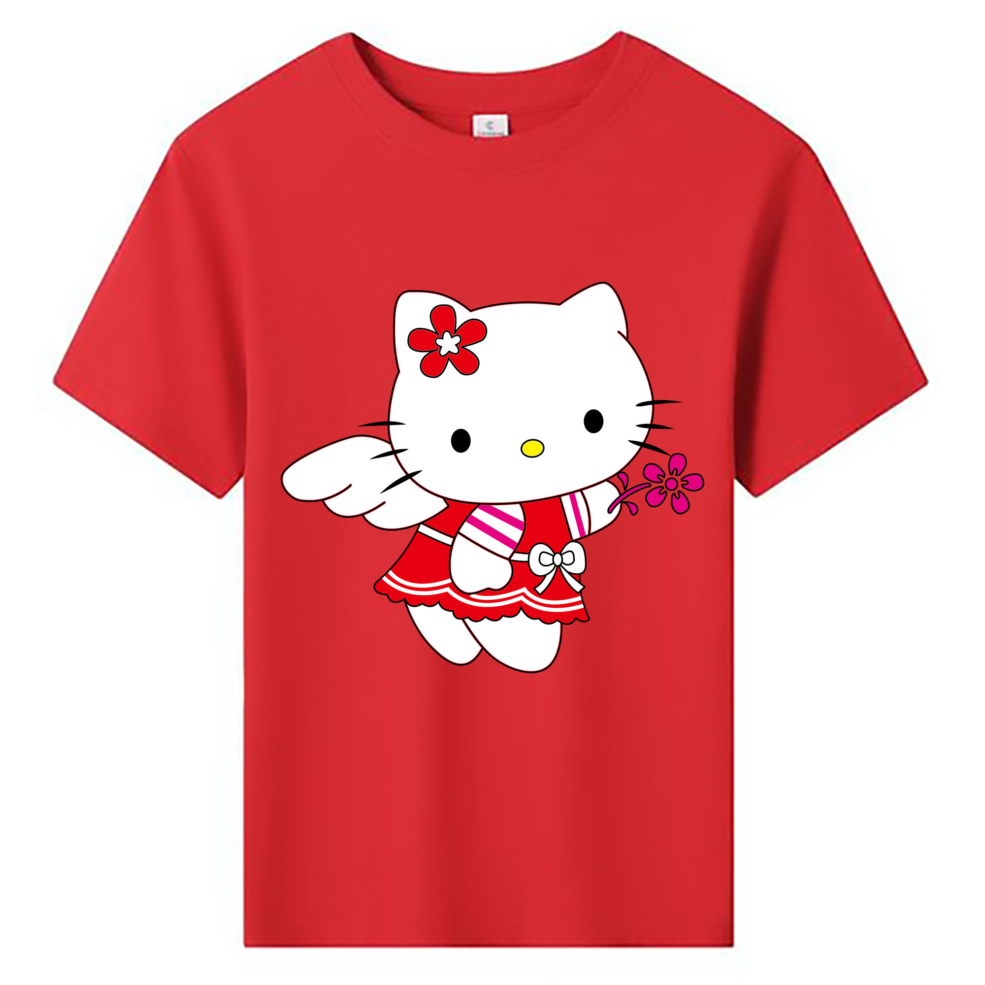 （画像用） Hello Kitty ハローキティ 綿100％キッズTシャツ（フロントプリント）