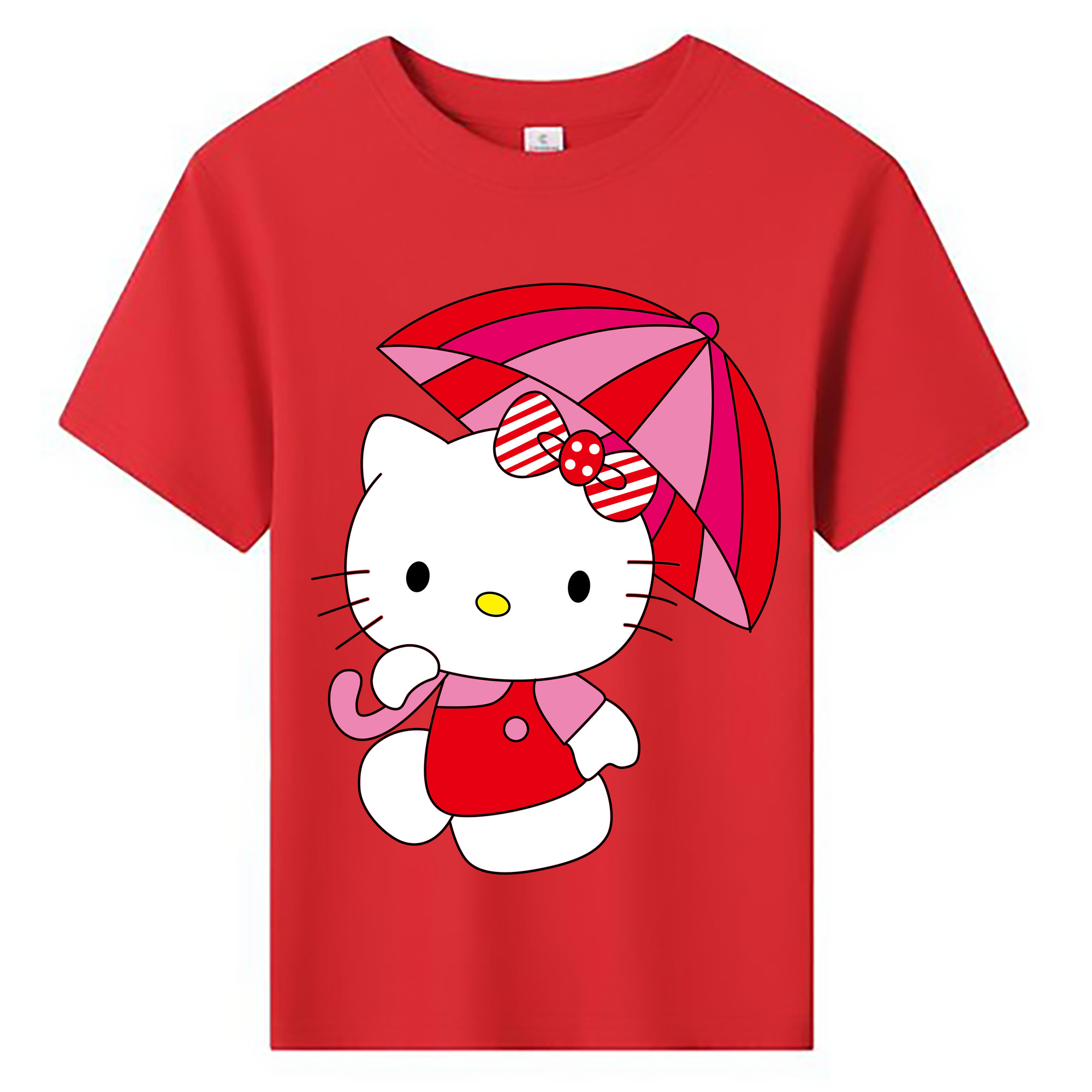 （画像用） Hello Kitty ハローキティ 綿100％キッズTシャツ（フロントプリント）