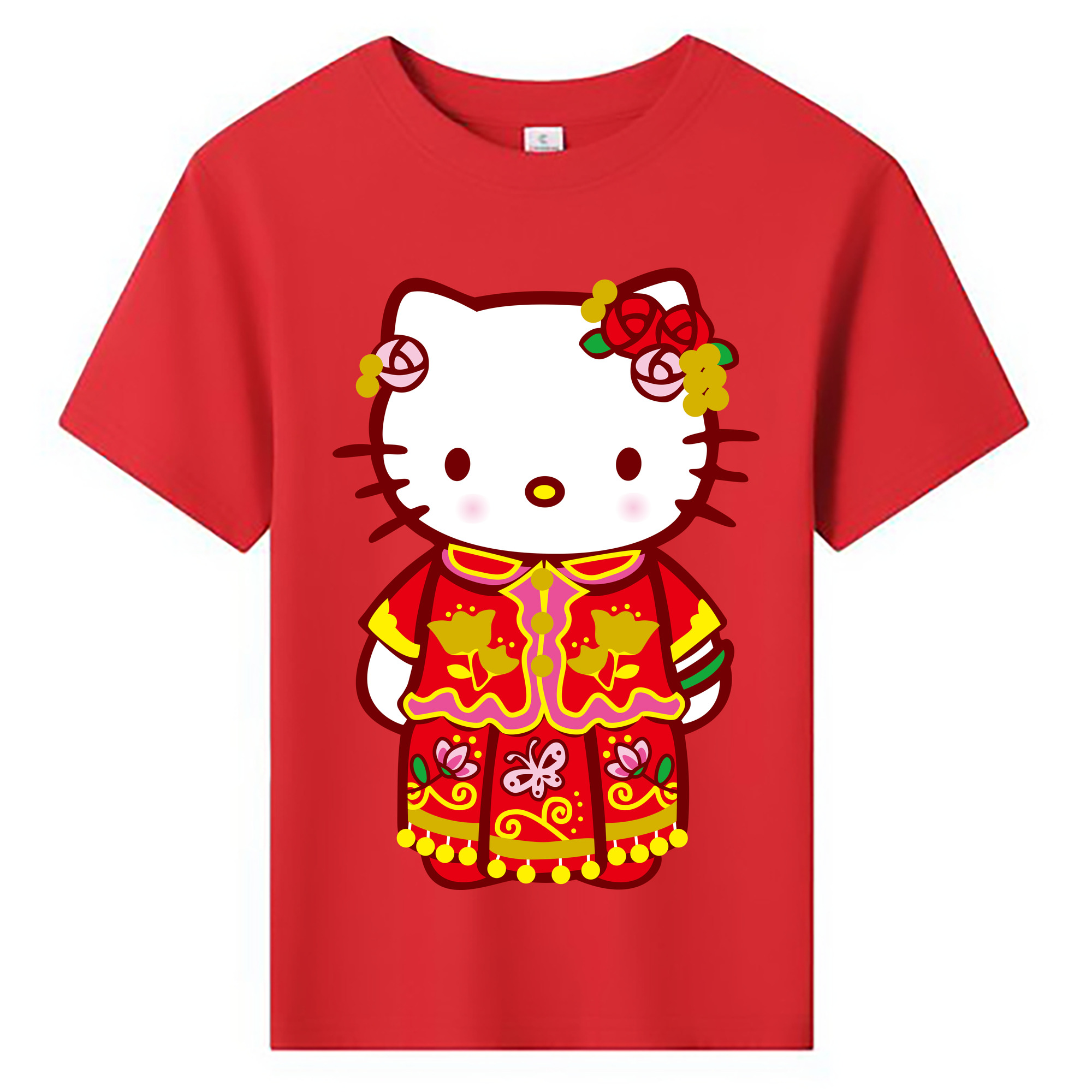 （画像用） Hello Kitty ハローキティ 綿100％キッズTシャツ（フロントプリント）