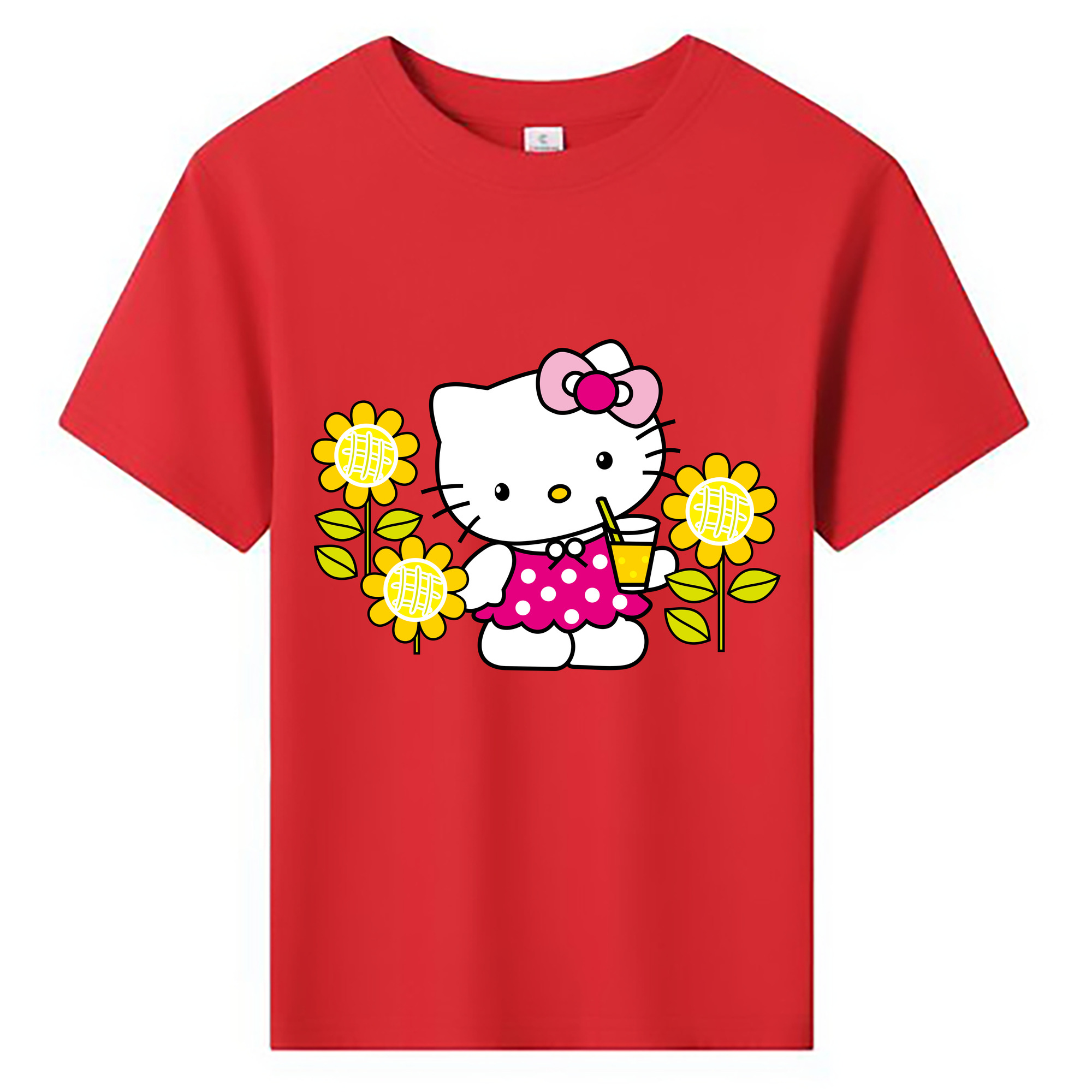 （画像用） Hello Kitty ハローキティ 綿100％キッズTシャツ（フロントプリント）
