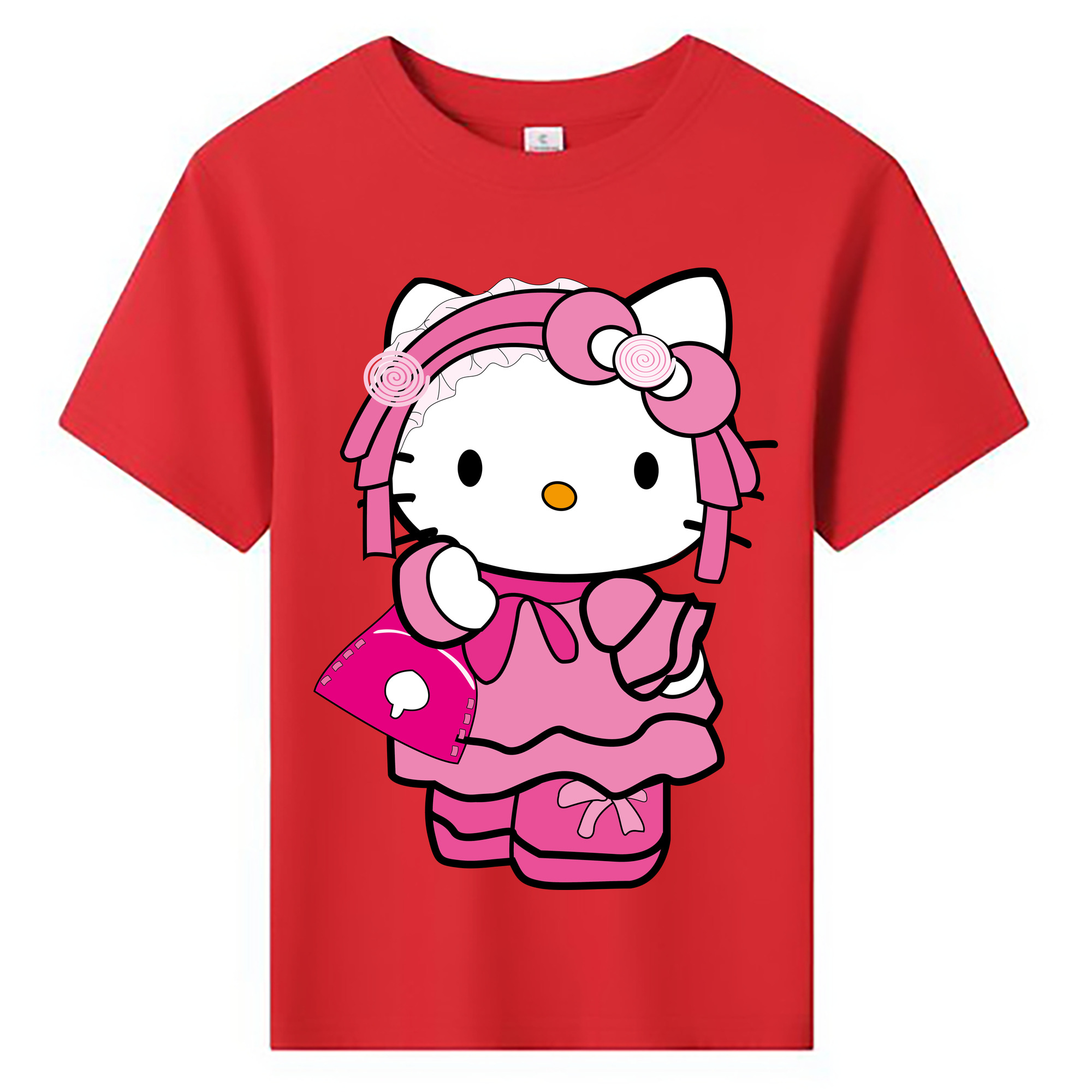 （画像用） Hello Kitty ハローキティ 綿100％キッズTシャツ（フロントプリント）