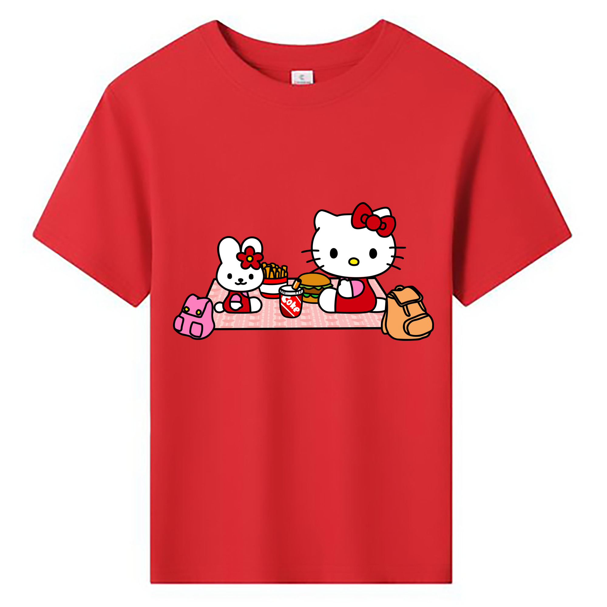 （画像用） Hello Kitty ハローキティ 綿100％キッズTシャツ（フロントプリント）