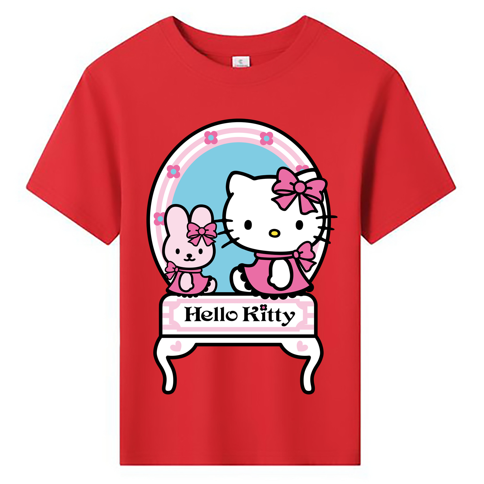 （画像用） Hello Kitty ハローキティ 綿100％キッズTシャツ（フロントプリント）