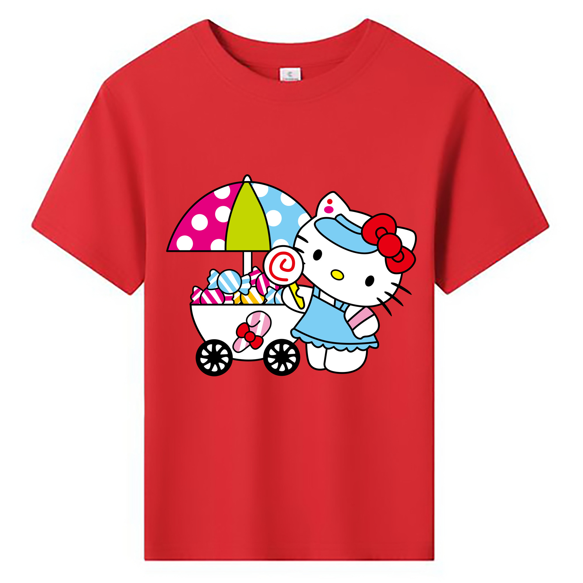 （画像用） Hello Kitty ハローキティ 綿100％キッズTシャツ（フロントプリント）