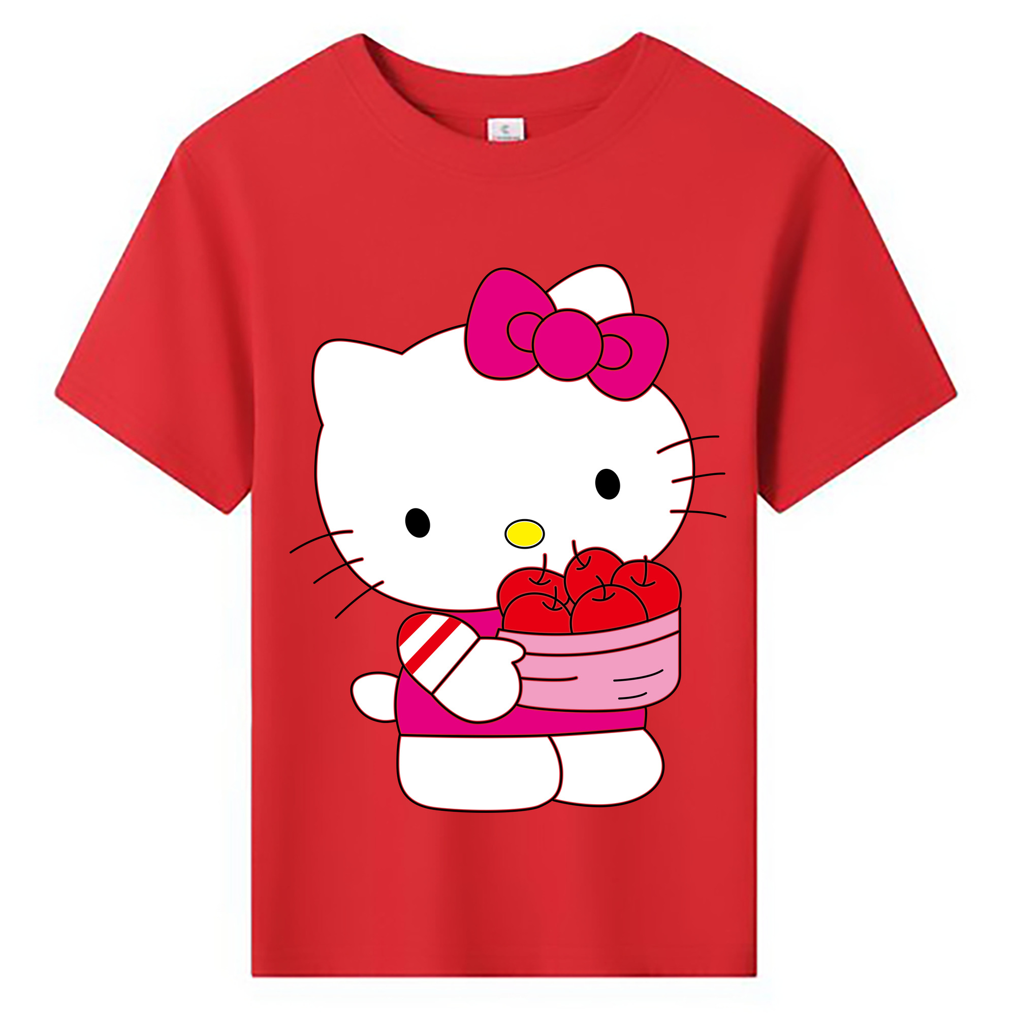 （画像用） Hello Kitty ハローキティ 綿100％キッズTシャツ（フロントプリント）