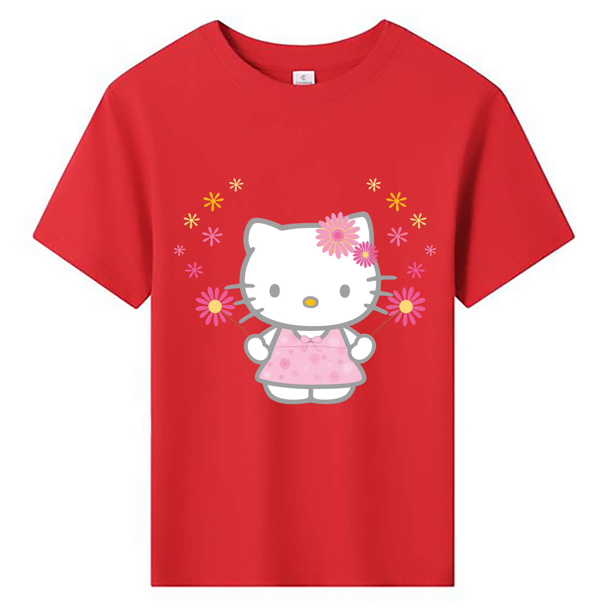 （画像用） Hello Kitty ハローキティ 綿100％キッズTシャツ（フロントプリント）