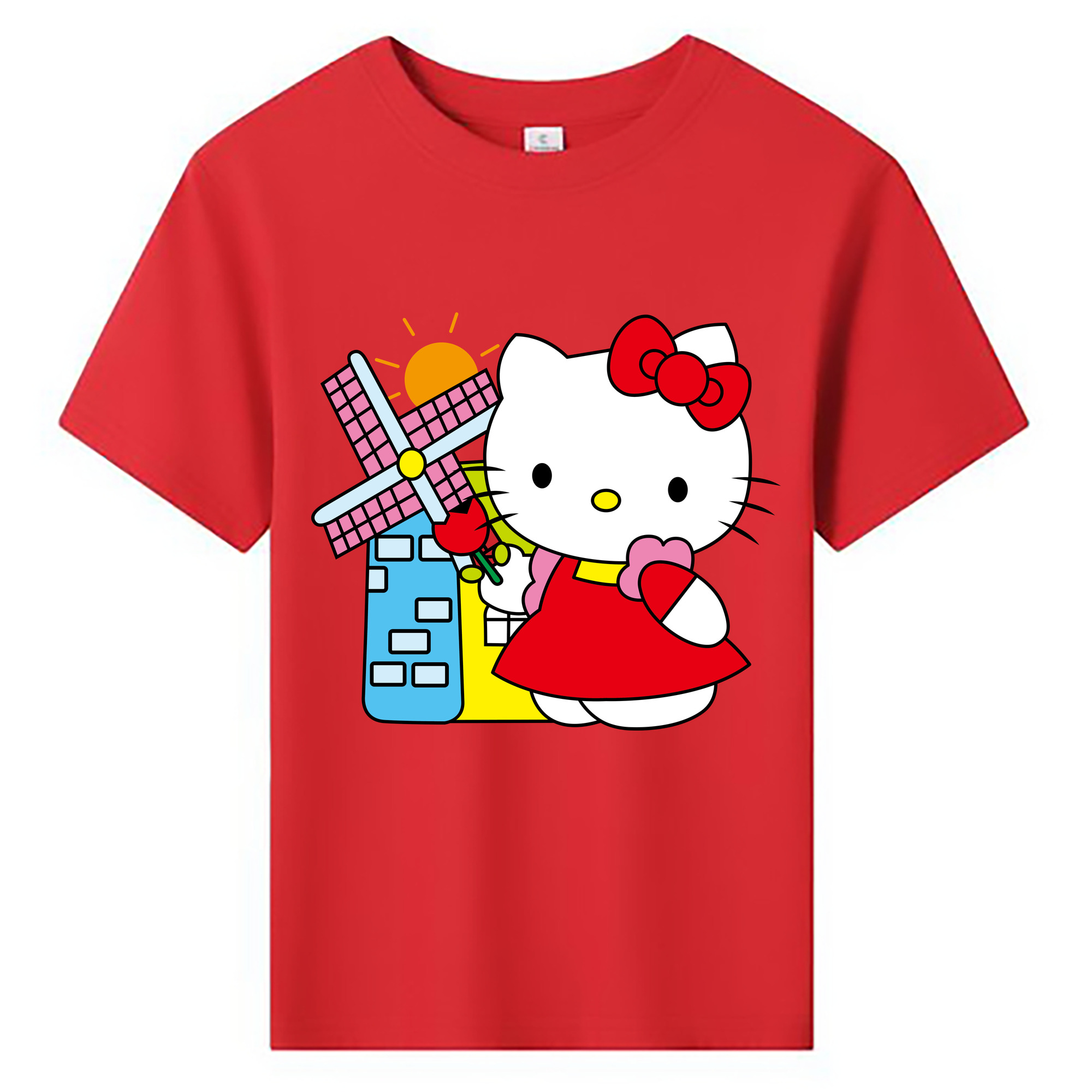 （画像用） Hello Kitty ハローキティ 綿100％キッズTシャツ（フロントプリント）