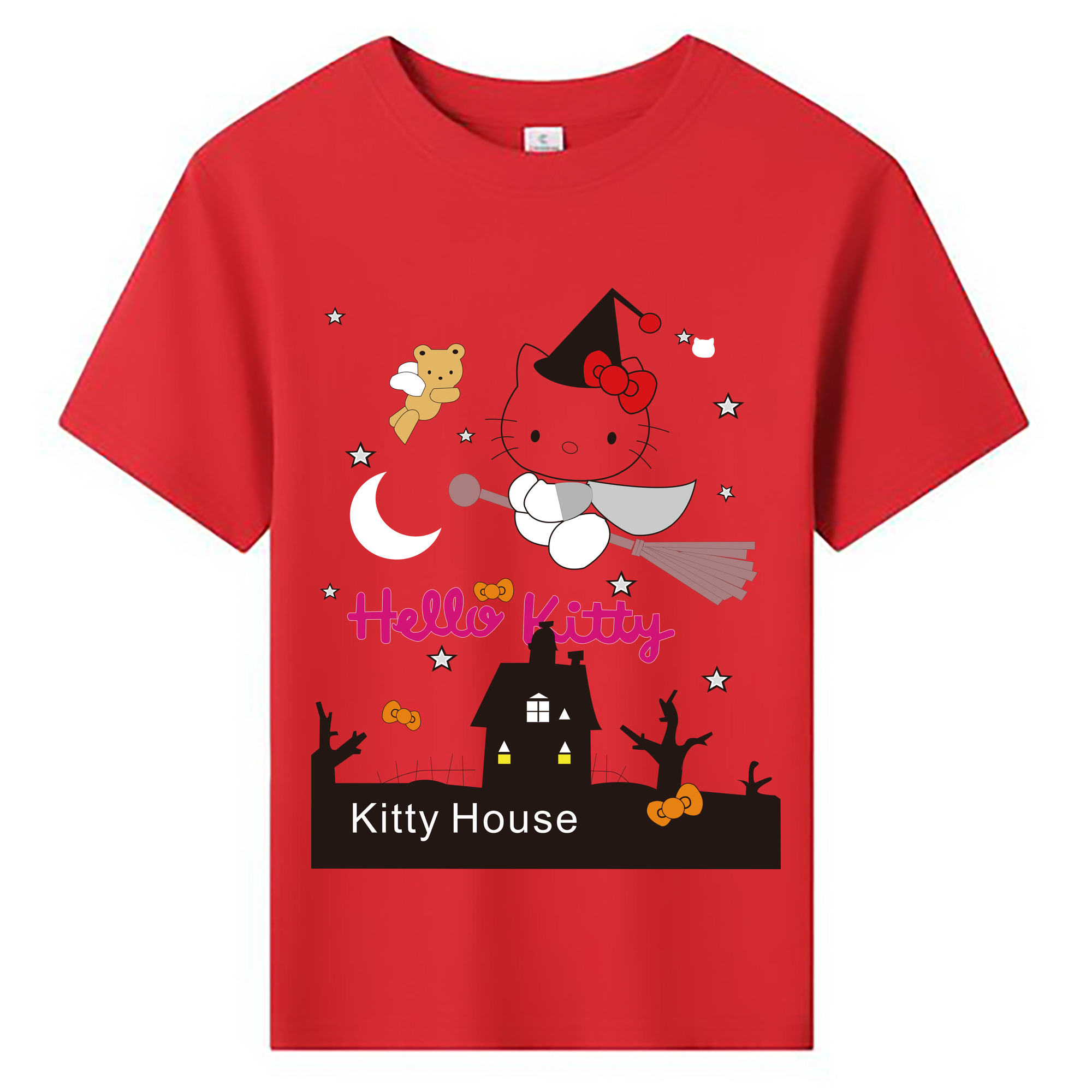 （画像用） Hello Kitty ハローキティ 綿100％キッズTシャツ（フロントプリント）