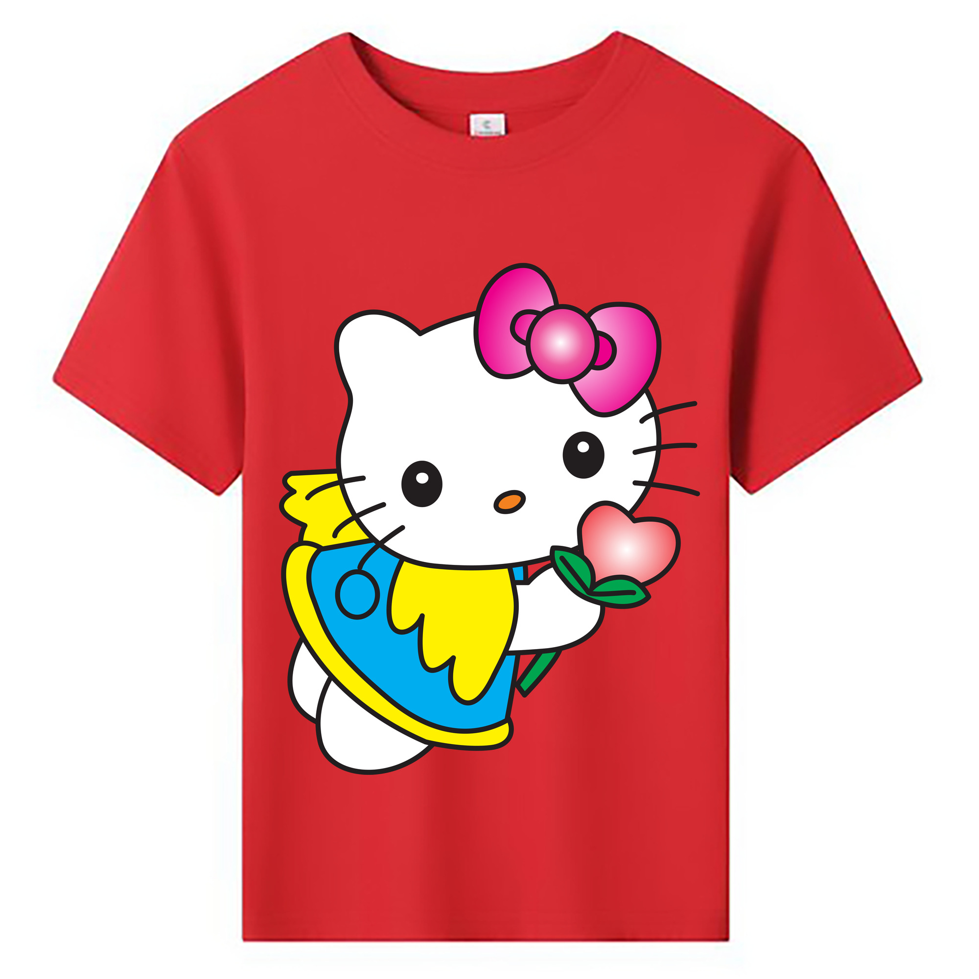 （画像用） Hello Kitty ハローキティ 綿100％キッズTシャツ（フロントプリント）