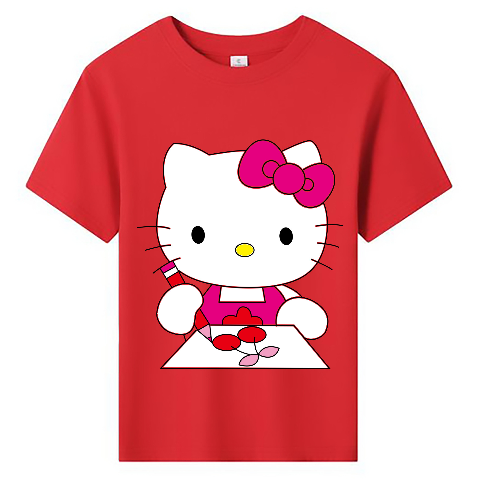 （画像用） Hello Kitty ハローキティ 綿100％キッズTシャツ（フロントプリント）