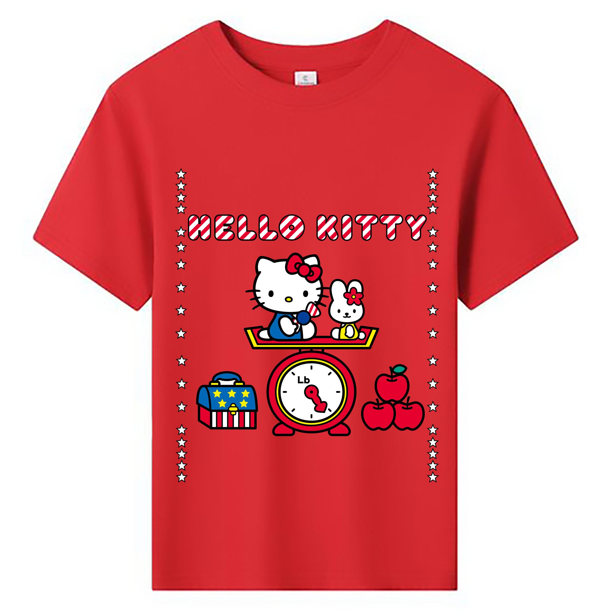 （画像用） Hello Kitty ハローキティ 綿100％キッズTシャツ（フロントプリント）