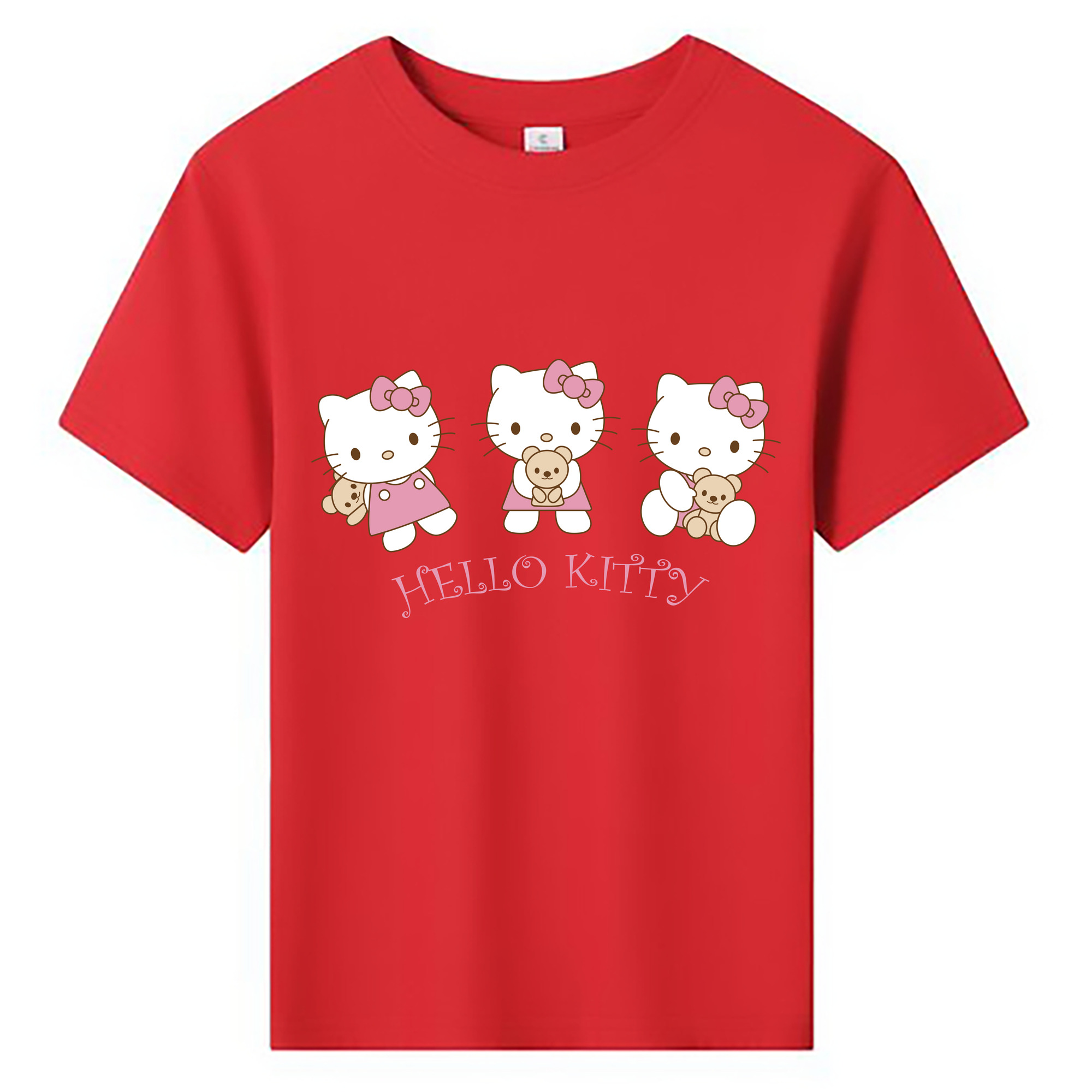 （画像用） Hello Kitty ハローキティ 綿100％キッズTシャツ（フロントプリント）
