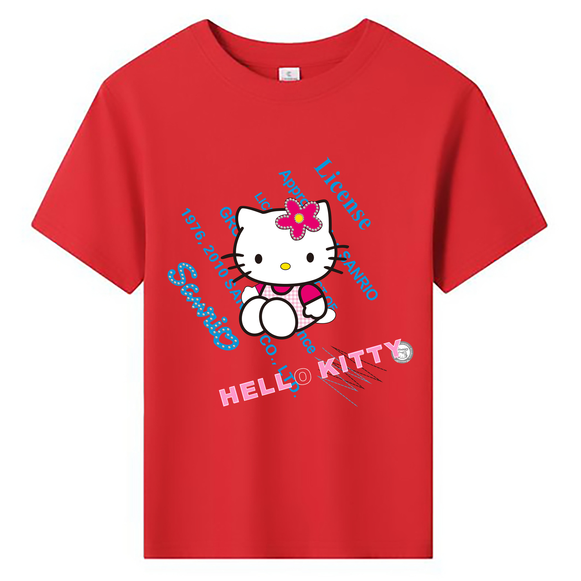 （画像用） Hello Kitty ハローキティ 綿100％キッズTシャツ（フロントプリント）
