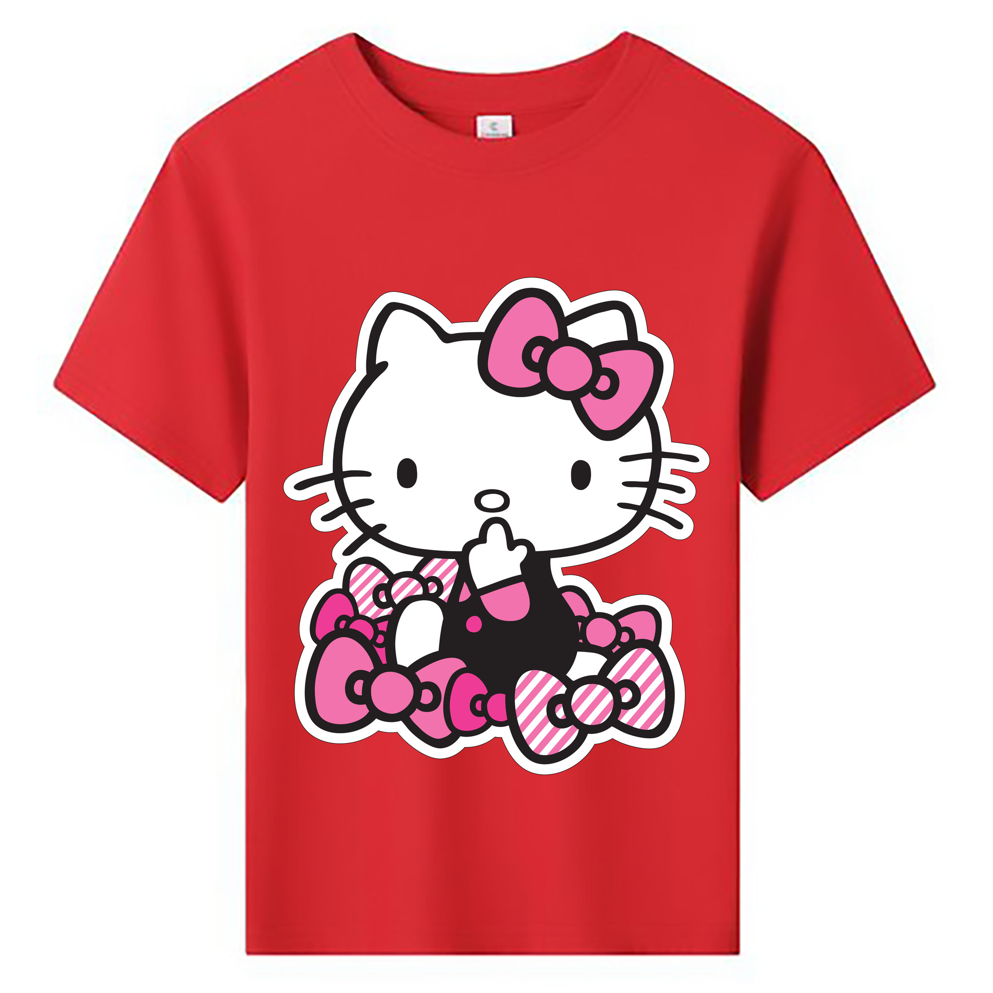 （画像用） Hello Kitty ハローキティ 綿100％キッズTシャツ（フロントプリント）