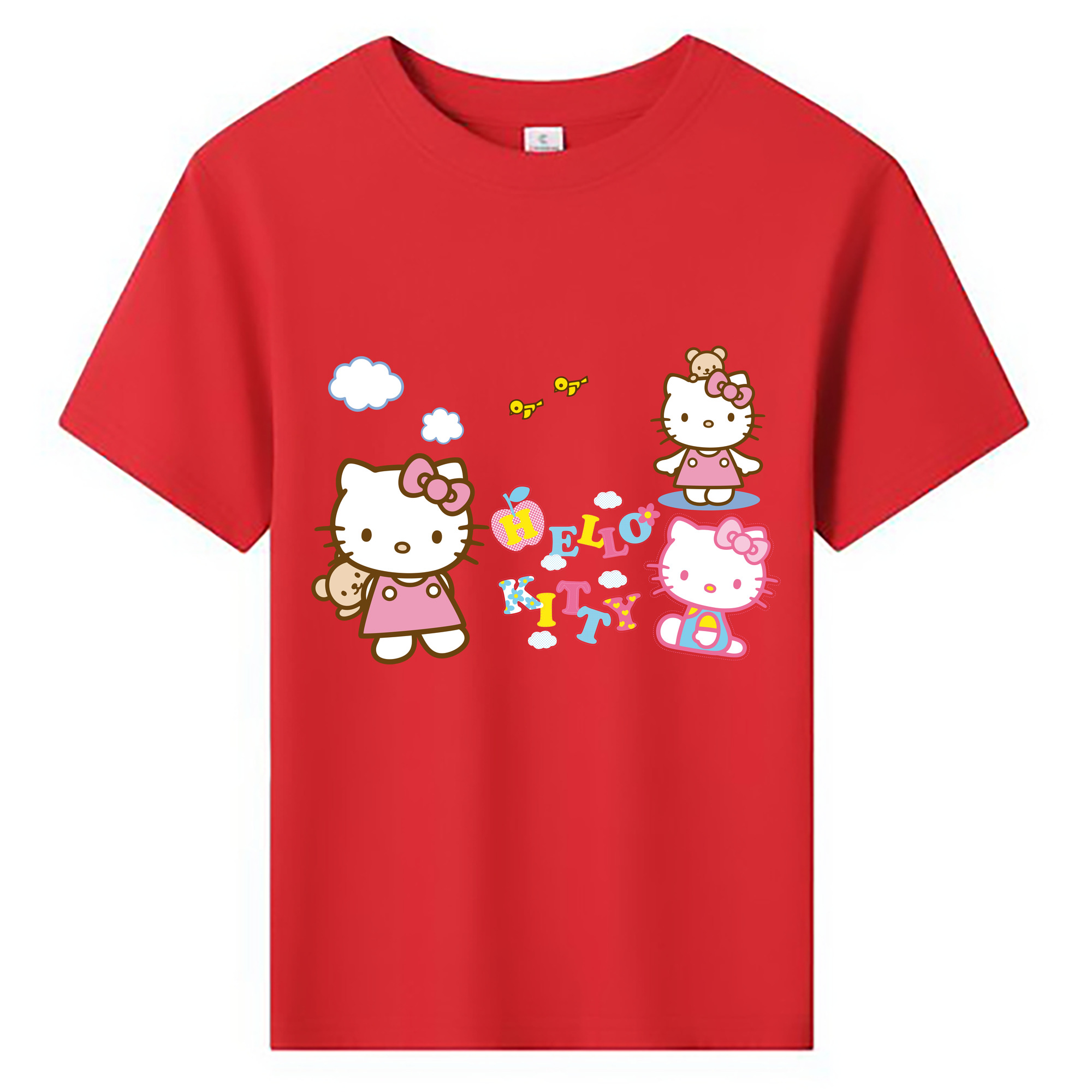 （画像用） Hello Kitty ハローキティ 綿100％キッズTシャツ（フロントプリント）