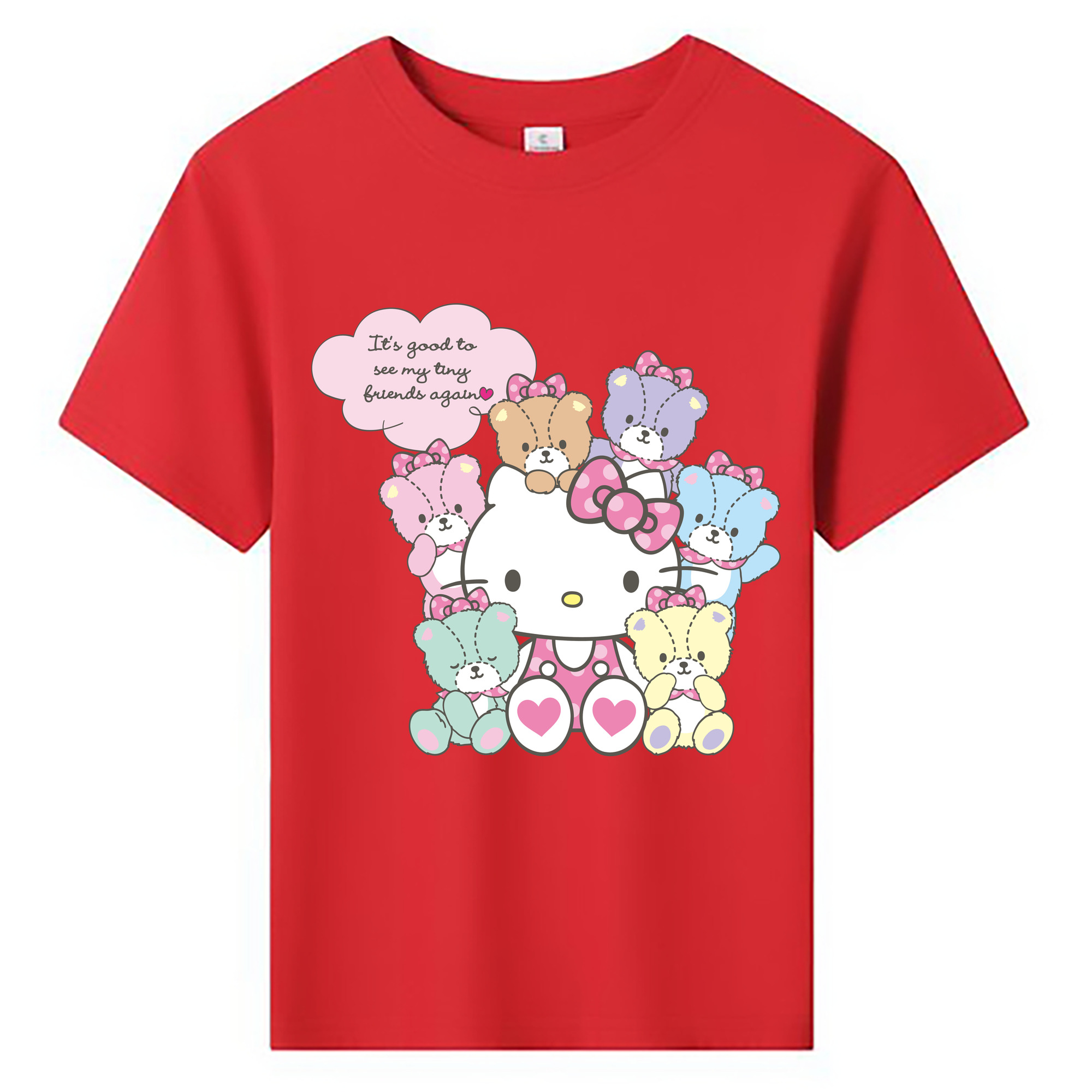 （画像用） Hello Kitty ハローキティ 綿100％キッズTシャツ（フロントプリント）