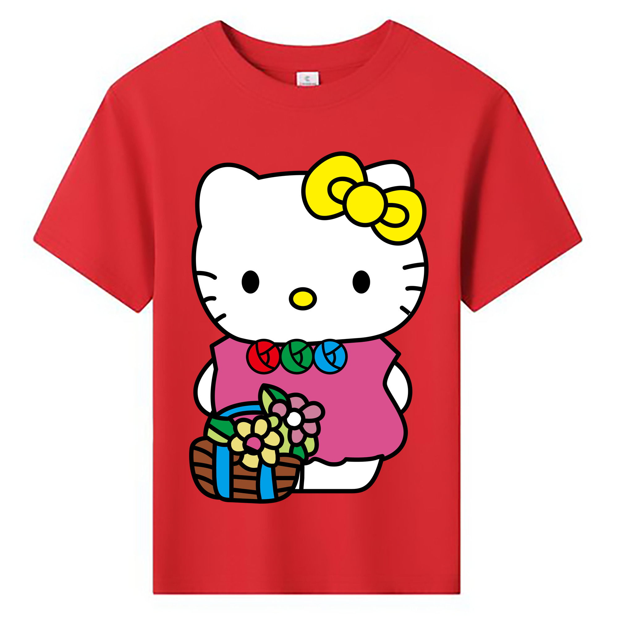 （画像用） Hello Kitty ハローキティ 綿100％キッズTシャツ（フロントプリント）