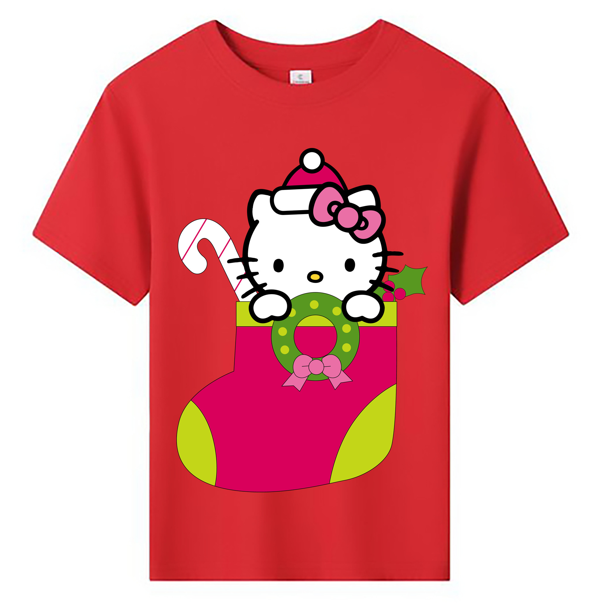 （画像用） Hello Kitty ハローキティ 綿100％キッズTシャツ（フロントプリント）