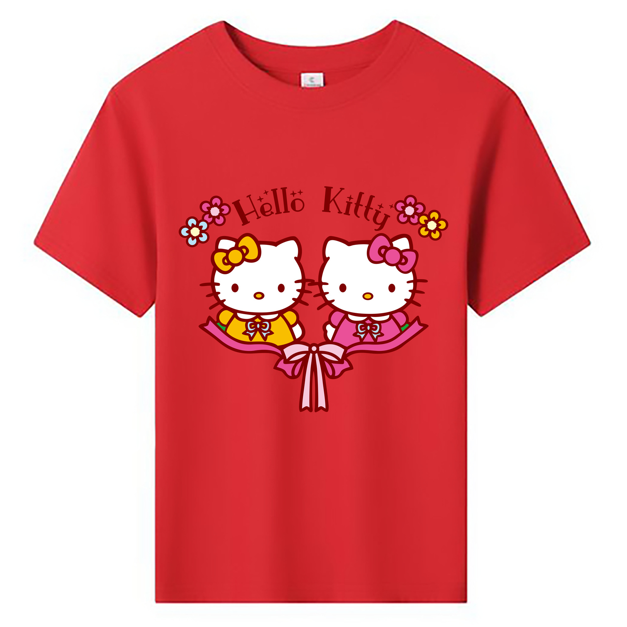 （画像用） Hello Kitty ハローキティ 綿100％キッズTシャツ（フロントプリント）