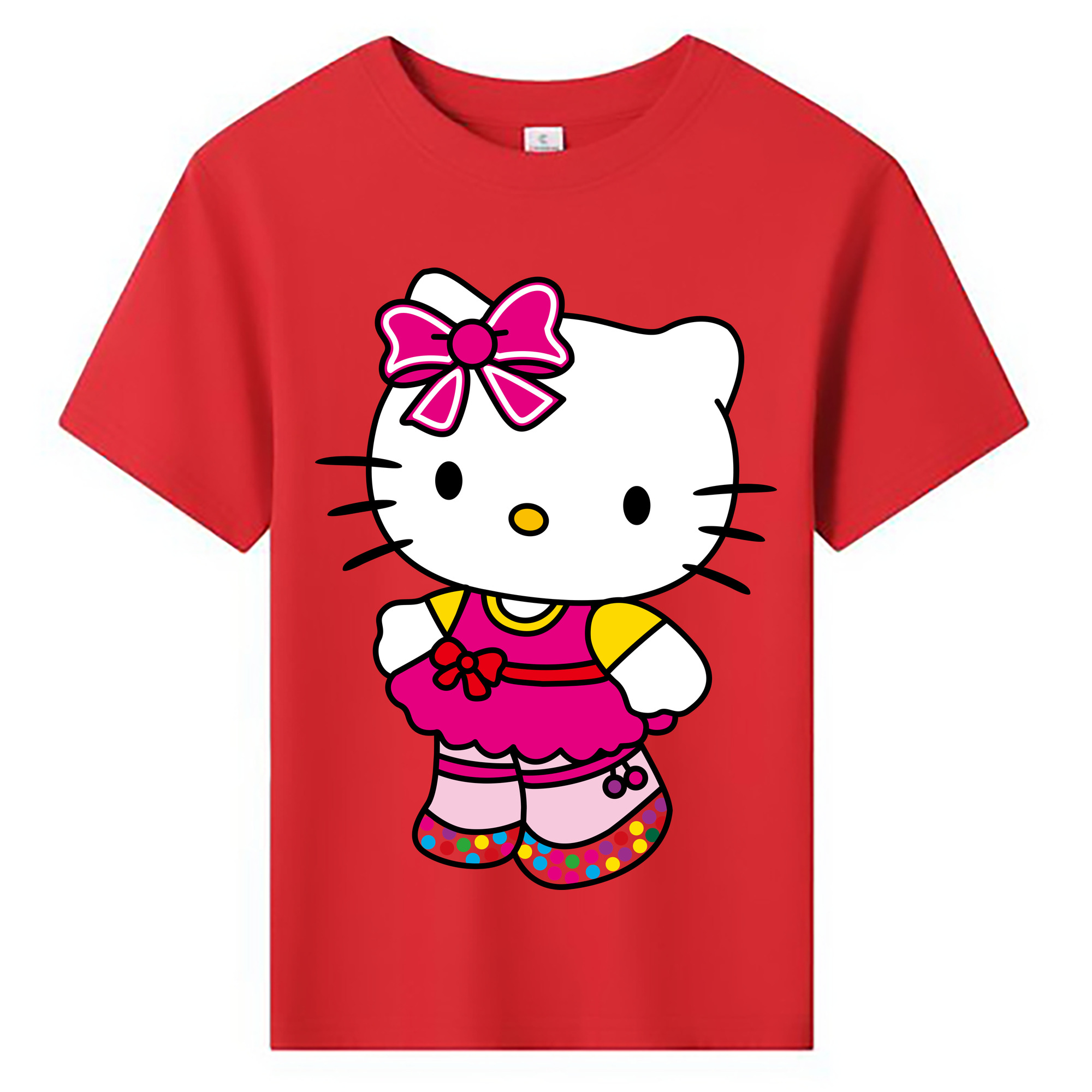 （画像用） Hello Kitty ハローキティ 綿100％キッズTシャツ（フロントプリント）