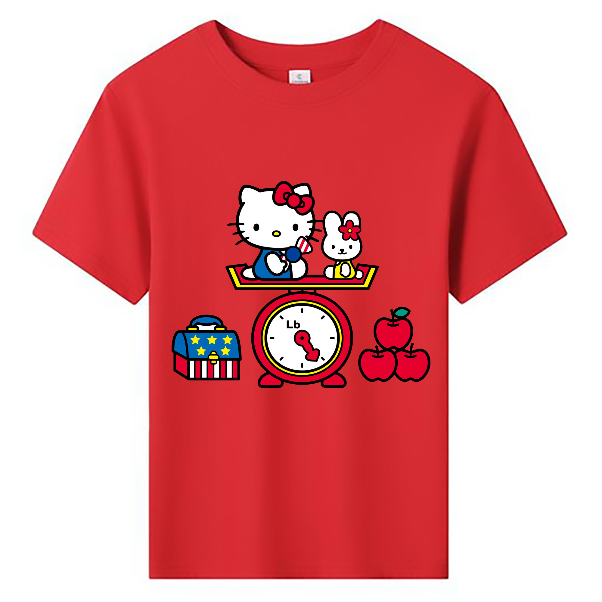 （画像用） Hello Kitty ハローキティ 綿100％キッズTシャツ（フロントプリント）