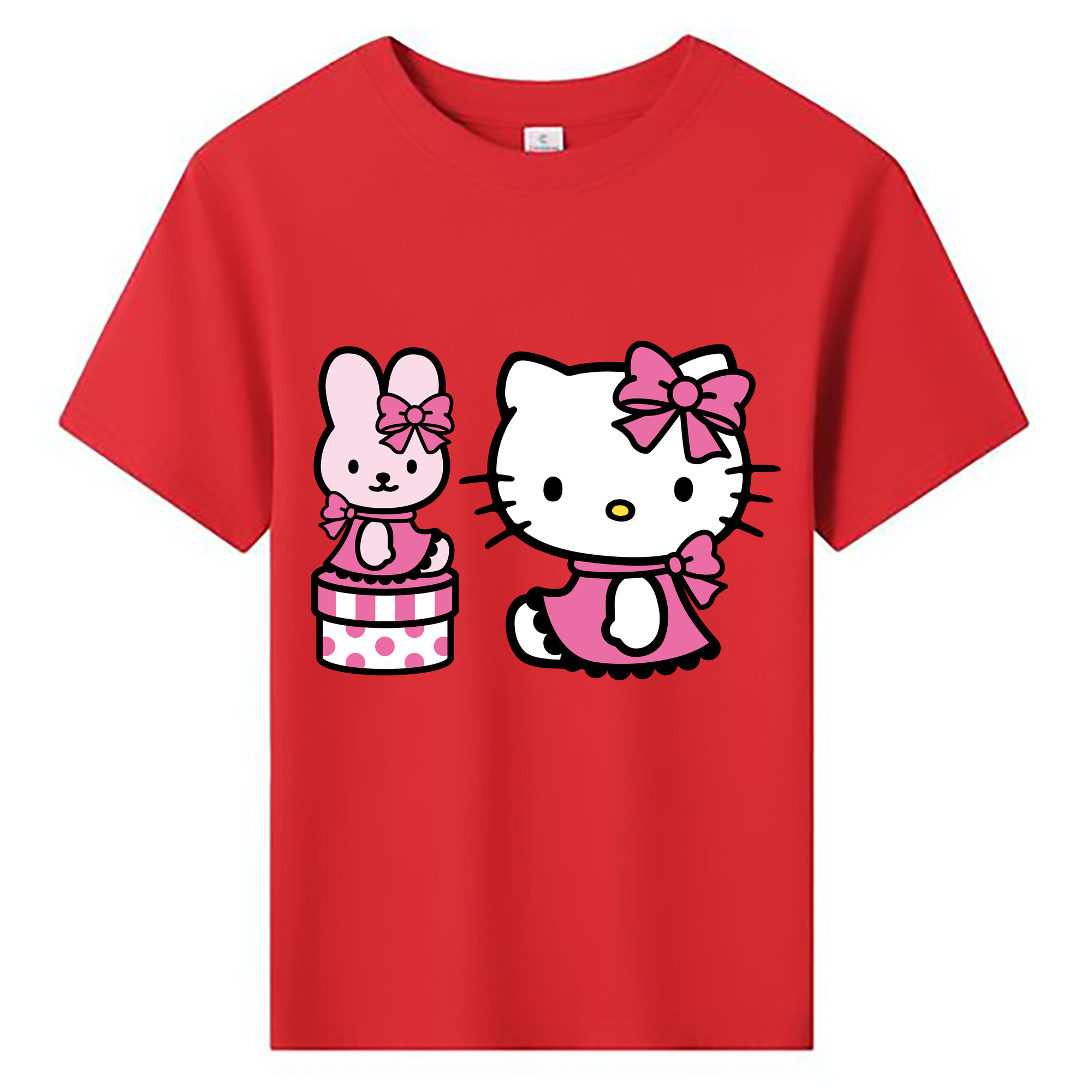（画像用） Hello Kitty ハローキティ 綿100％キッズTシャツ（フロントプリント）