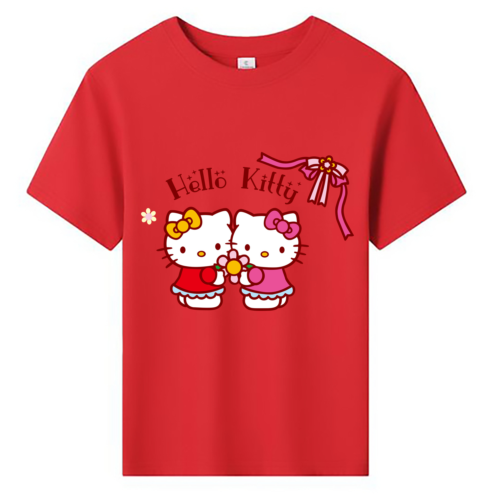 （画像用） Hello Kitty ハローキティ 綿100％キッズTシャツ（フロントプリント）