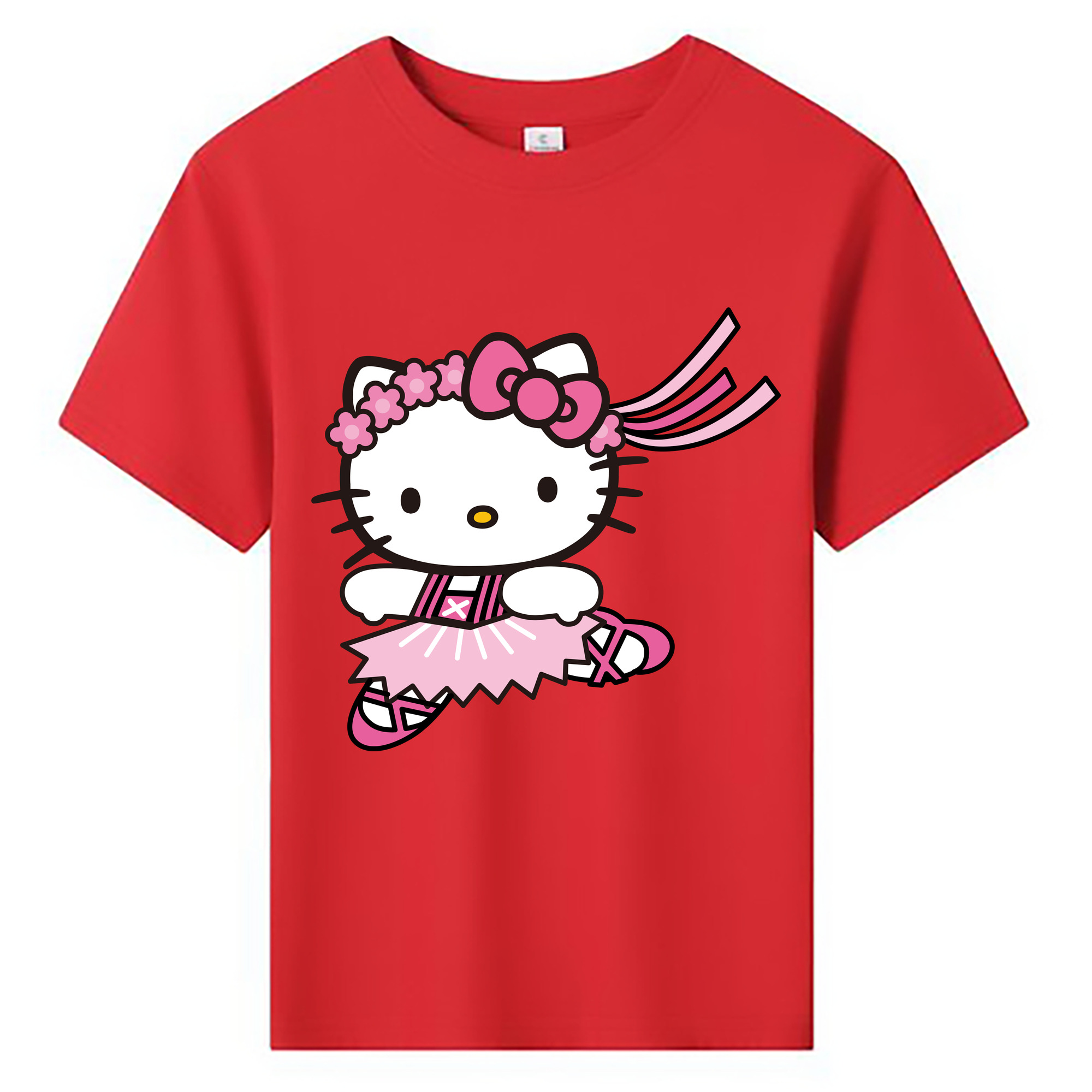 （画像用） Hello Kitty ハローキティ 綿100％キッズTシャツ（フロントプリント）
