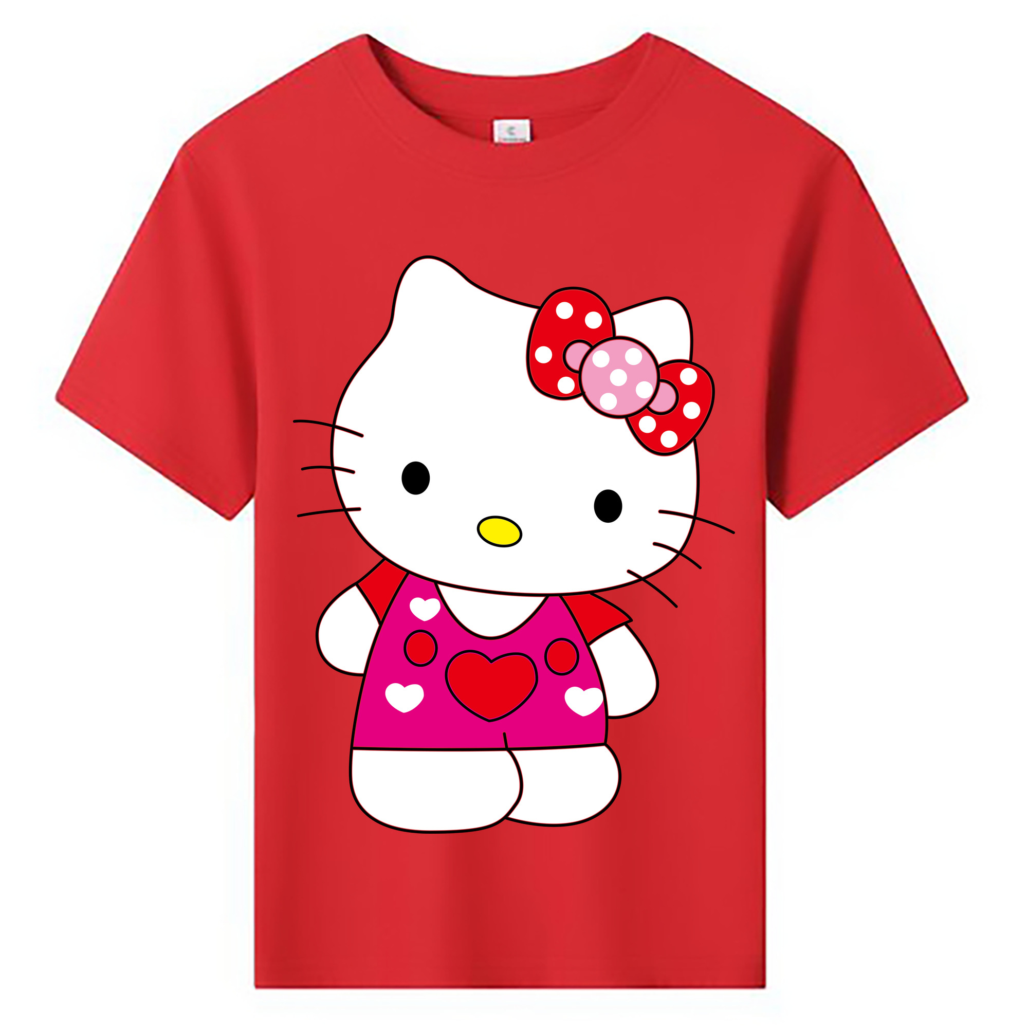 （画像用） Hello Kitty ハローキティ 綿100％キッズTシャツ（フロントプリント）