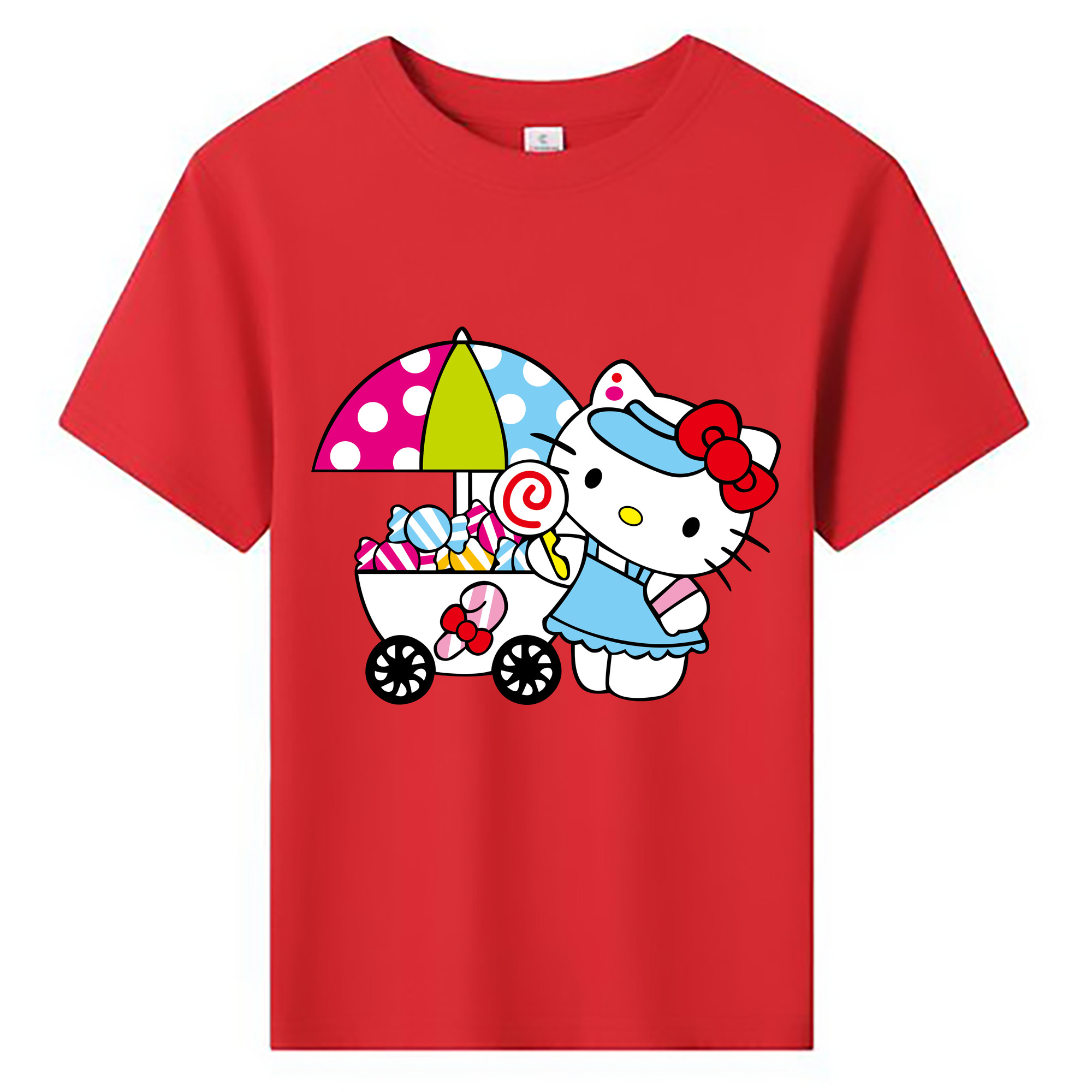（画像用） Hello Kitty ハローキティ 綿100％キッズTシャツ（フロントプリント）