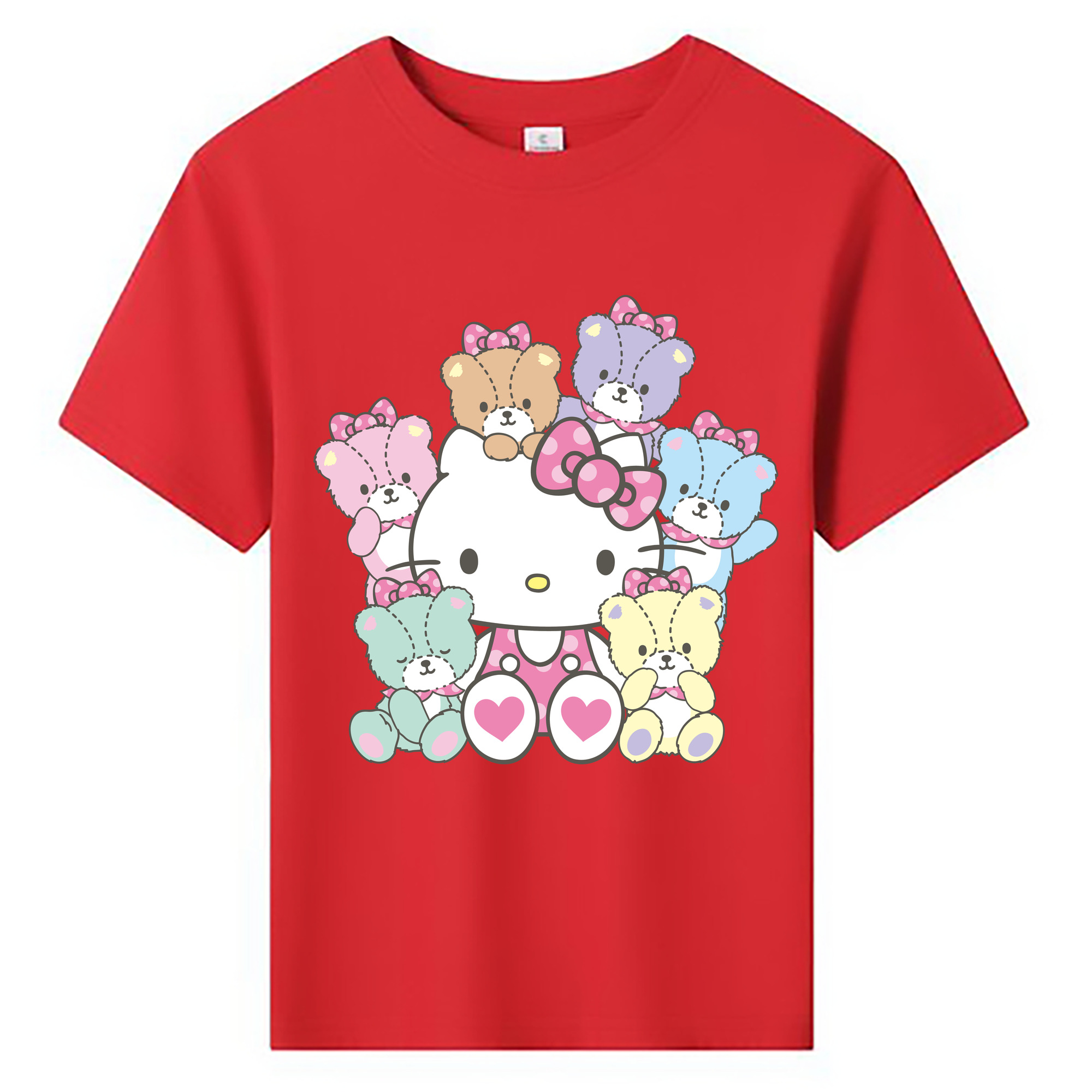 （画像用） Hello Kitty ハローキティ 綿100％キッズTシャツ（フロントプリント）