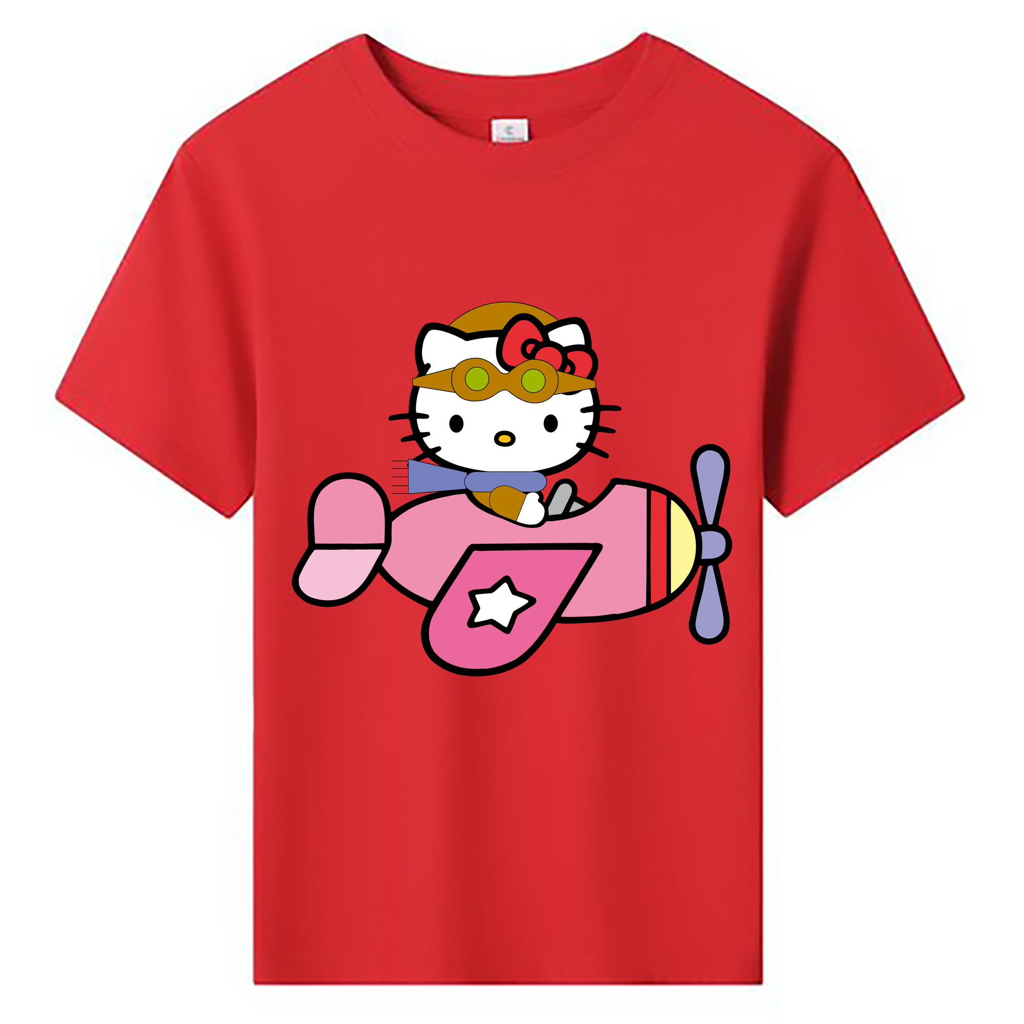 （画像用） Hello Kitty ハローキティ 綿100％キッズTシャツ（フロントプリント）
