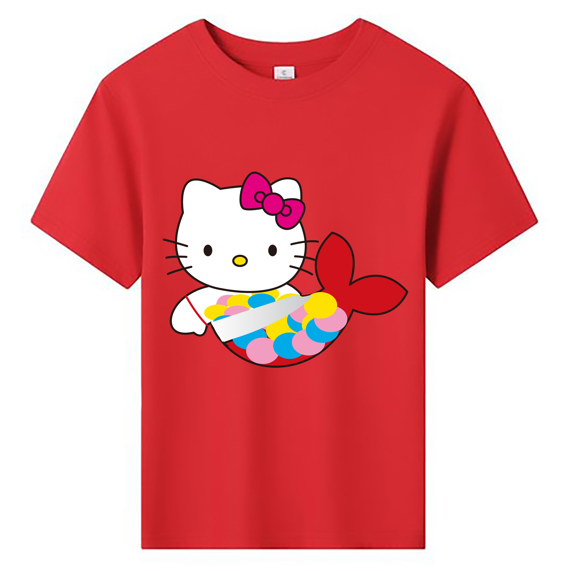 （画像用） Hello Kitty ハローキティ 綿100％キッズTシャツ（フロントプリント）