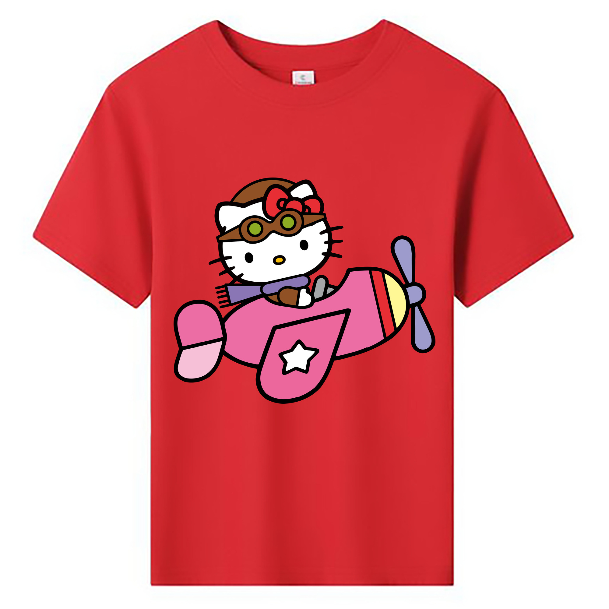 （画像用） Hello Kitty ハローキティ 綿100％キッズTシャツ（フロントプリント）