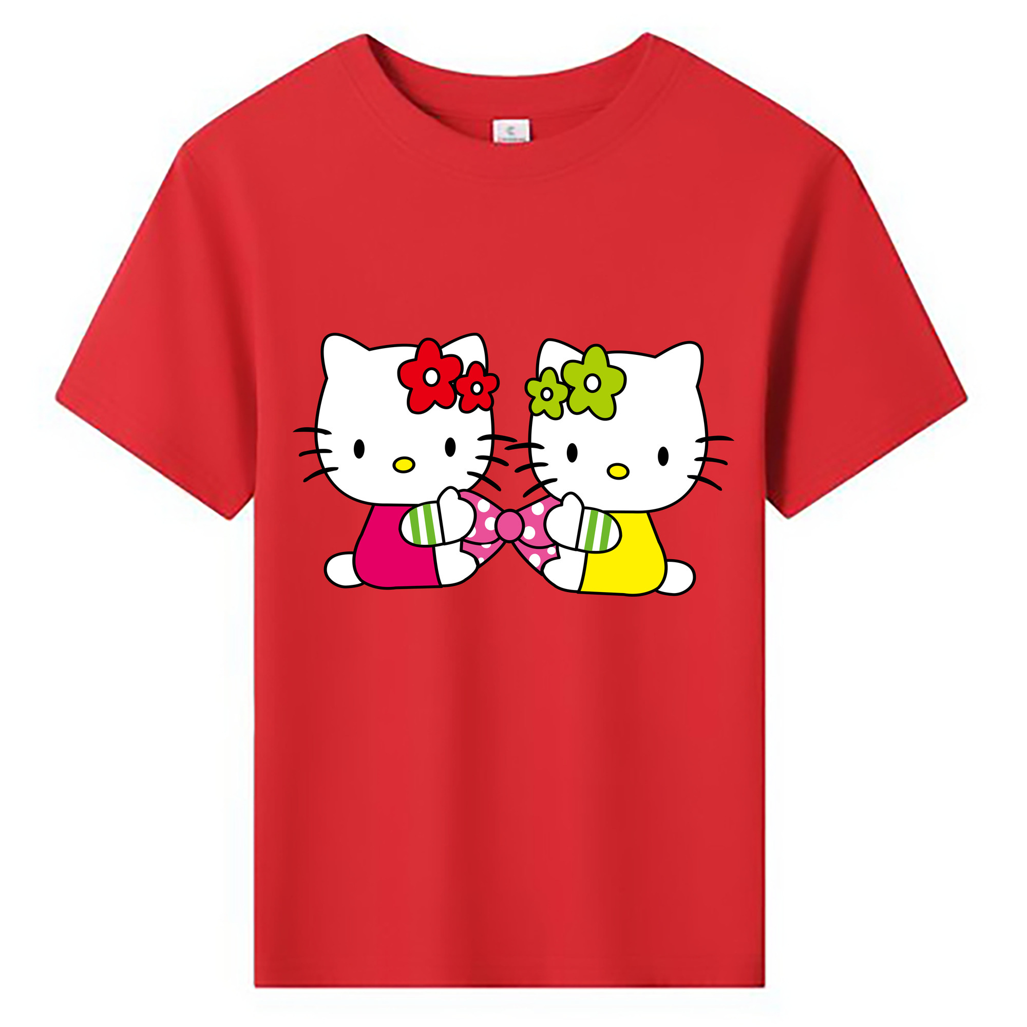 （画像用） Hello Kitty ハローキティ 綿100％キッズTシャツ（フロントプリント）