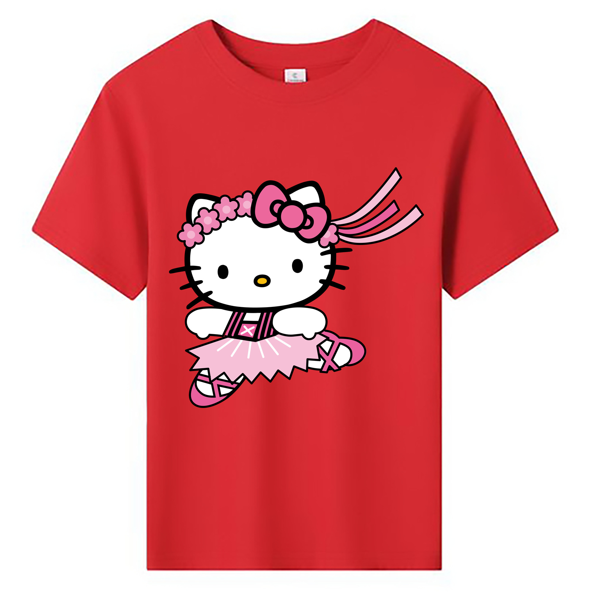 （画像用） Hello Kitty ハローキティ 綿100％キッズTシャツ（フロントプリント）