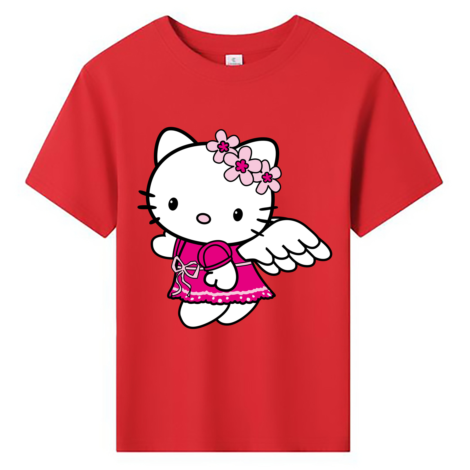 （画像用） Hello Kitty ハローキティ 綿100％キッズTシャツ（フロントプリント）