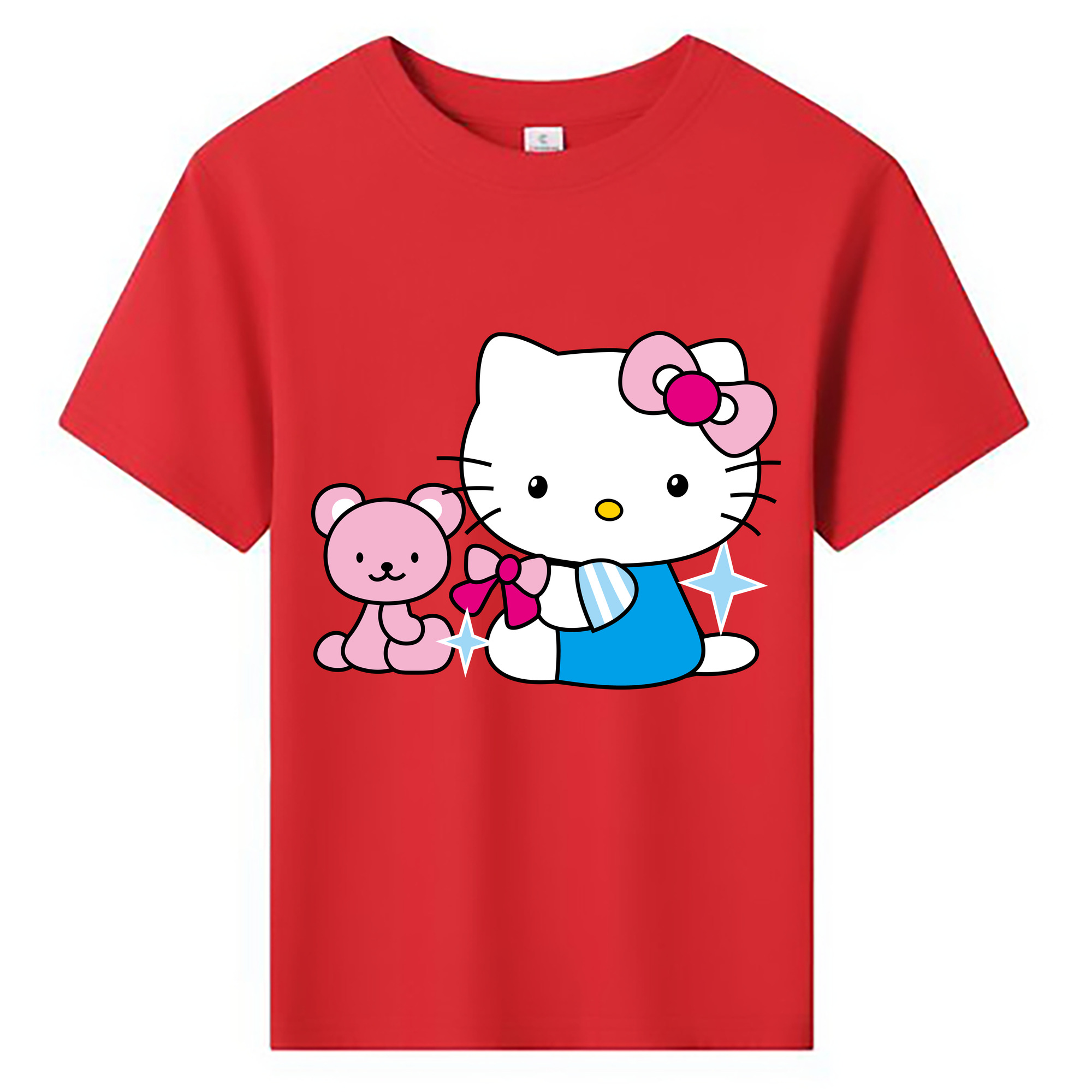 （画像用） Hello Kitty ハローキティ 綿100％キッズTシャツ（フロントプリント）