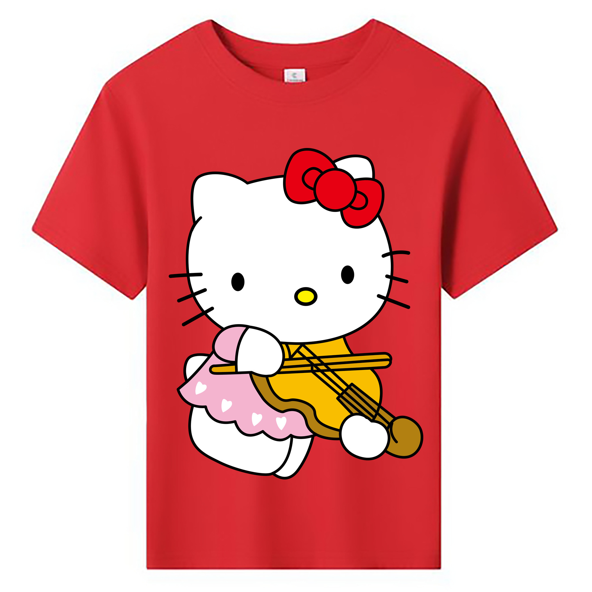 （画像用） Hello Kitty ハローキティ 綿100％キッズTシャツ（フロントプリント）