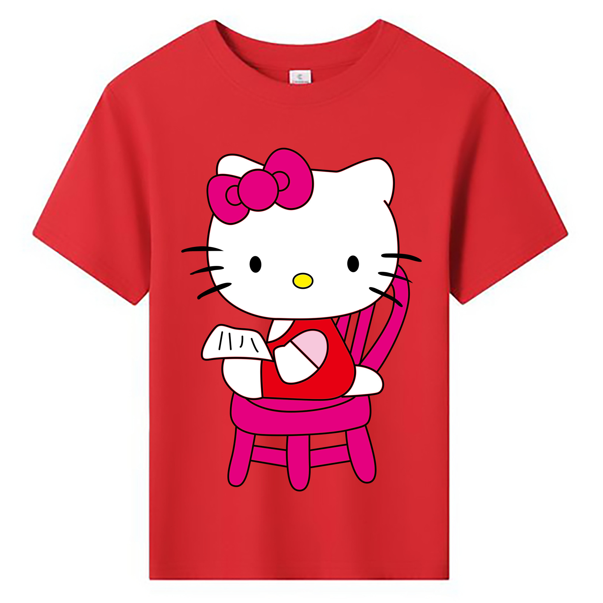 （画像用） Hello Kitty ハローキティ 綿100％キッズTシャツ（フロントプリント）