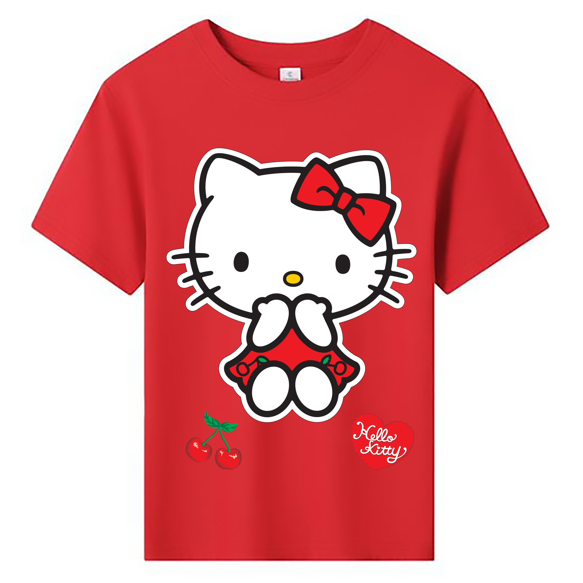 （画像用） Hello Kitty ハローキティ 綿100％キッズTシャツ（フロントプリント）