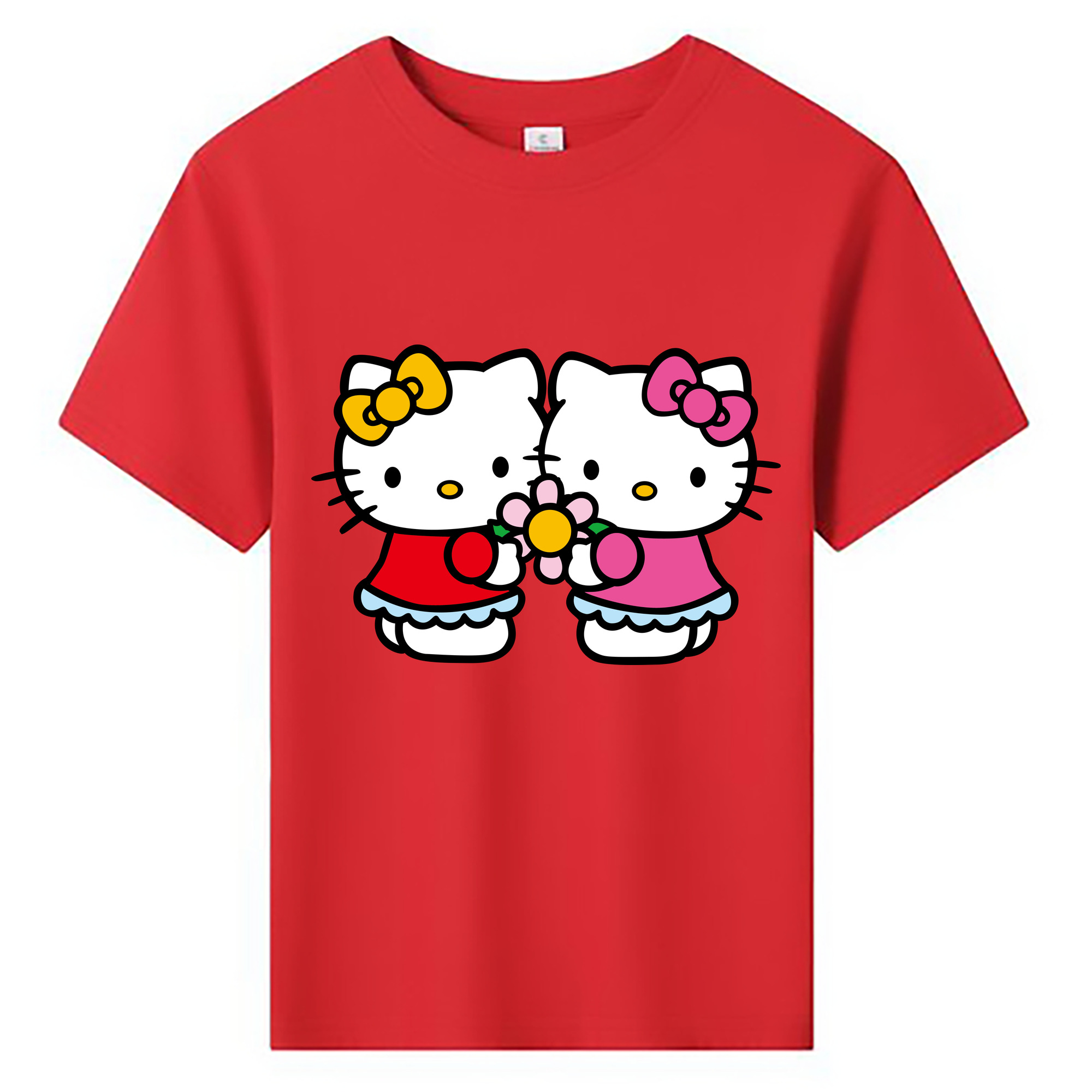 （画像用） Hello Kitty ハローキティ 綿100％キッズTシャツ（フロントプリント）