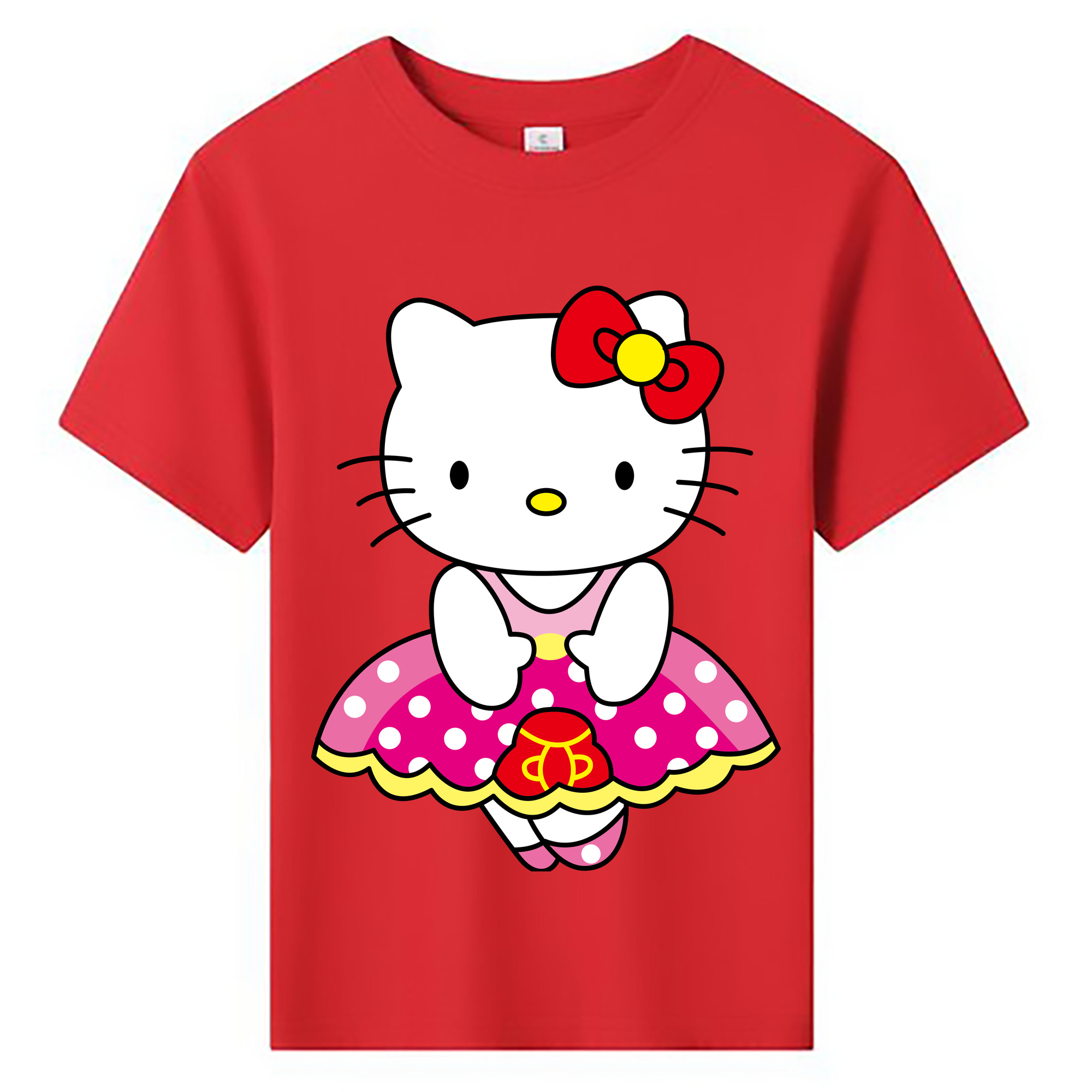 （画像用） Hello Kitty ハローキティ 綿100％キッズTシャツ（フロントプリント）