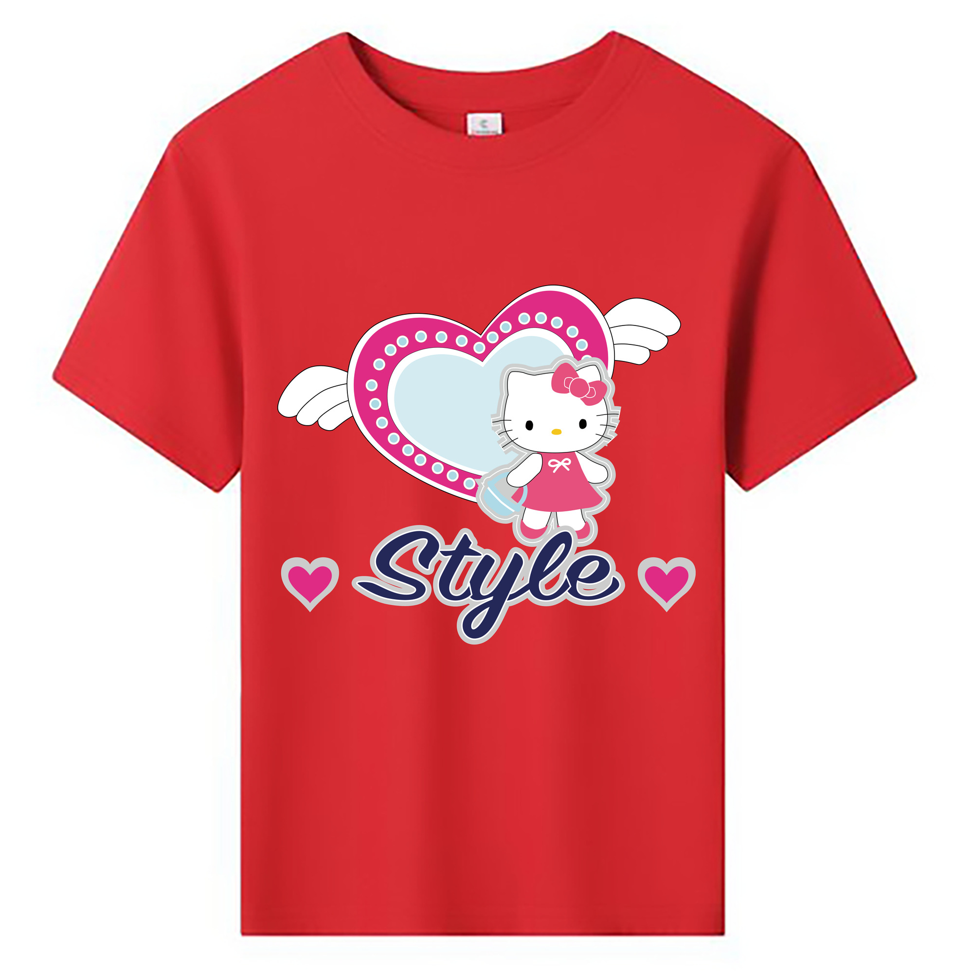 （画像用） Hello Kitty ハローキティ 綿100％キッズTシャツ（フロントプリント）