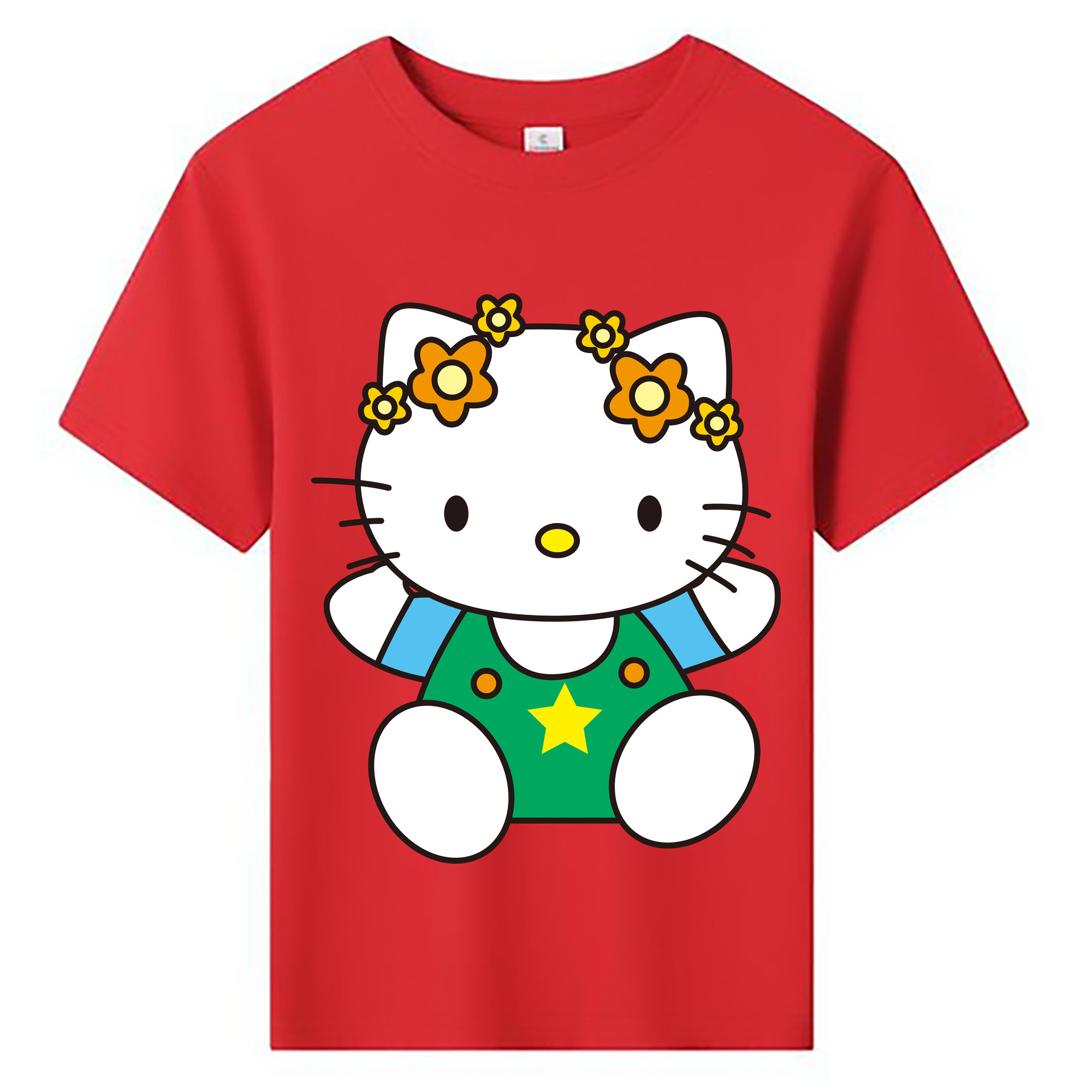 （画像用） Hello Kitty ハローキティ 綿100％キッズTシャツ（フロントプリント）
