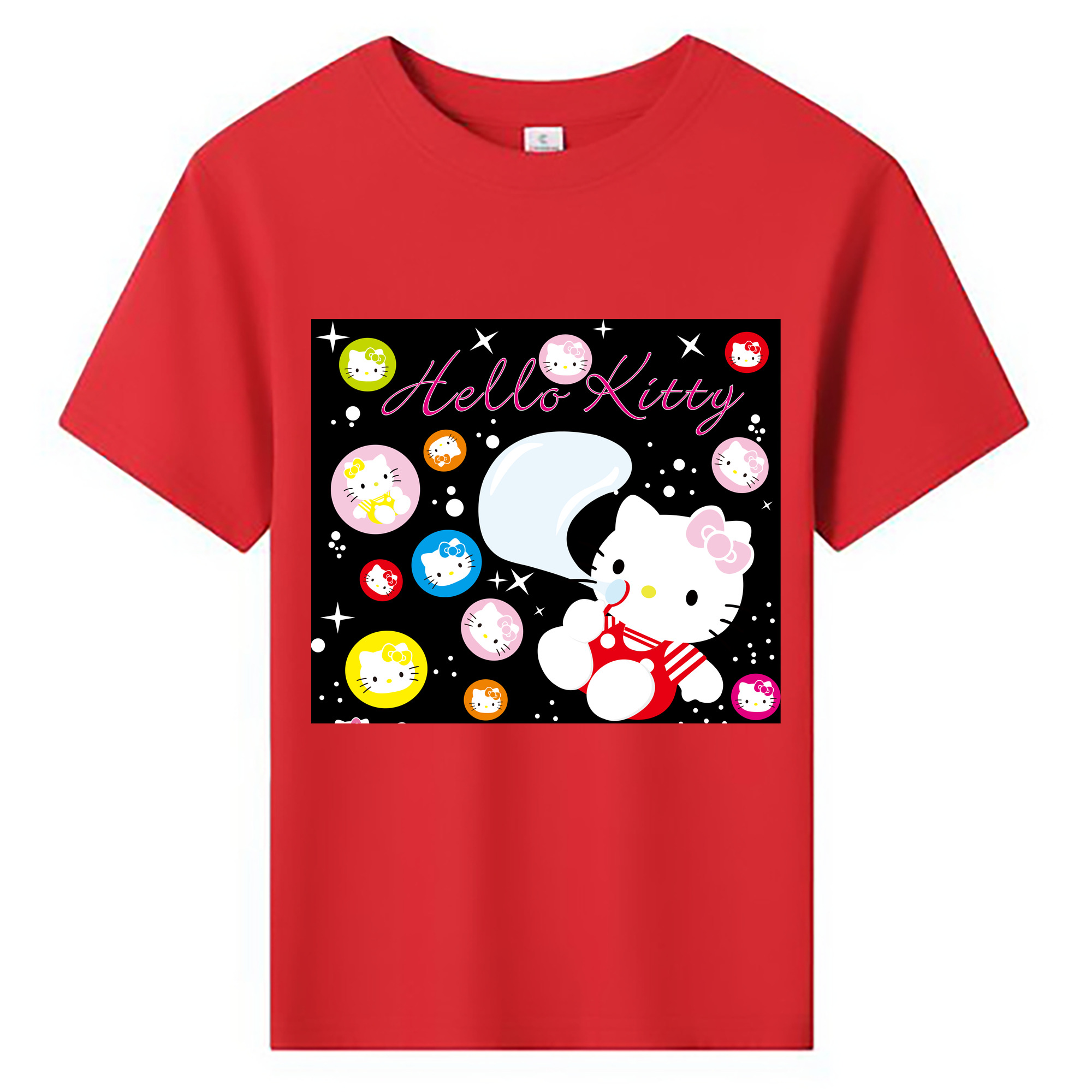 （画像用） Hello Kitty ハローキティ 綿100％キッズTシャツ（フロントプリント）