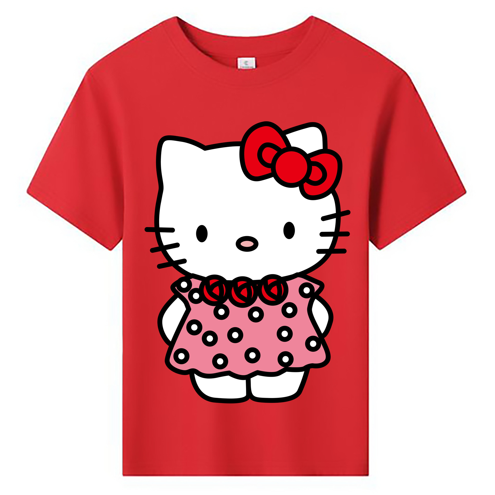 （画像用） Hello Kitty ハローキティ 綿100％キッズTシャツ（フロントプリント）